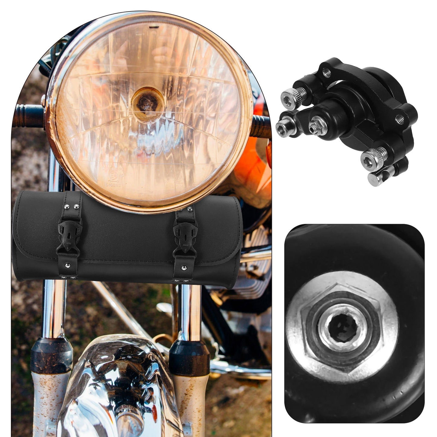 Worgeous Rear Disc Brake Caliper for ATV with Excellent Braking Performance and Durable Iron Construction Black