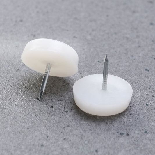 Worgeous 50PCS White Nylon Sofa Tacks Decorative Furniture Nails for Sofa Upholstery 6x22mm