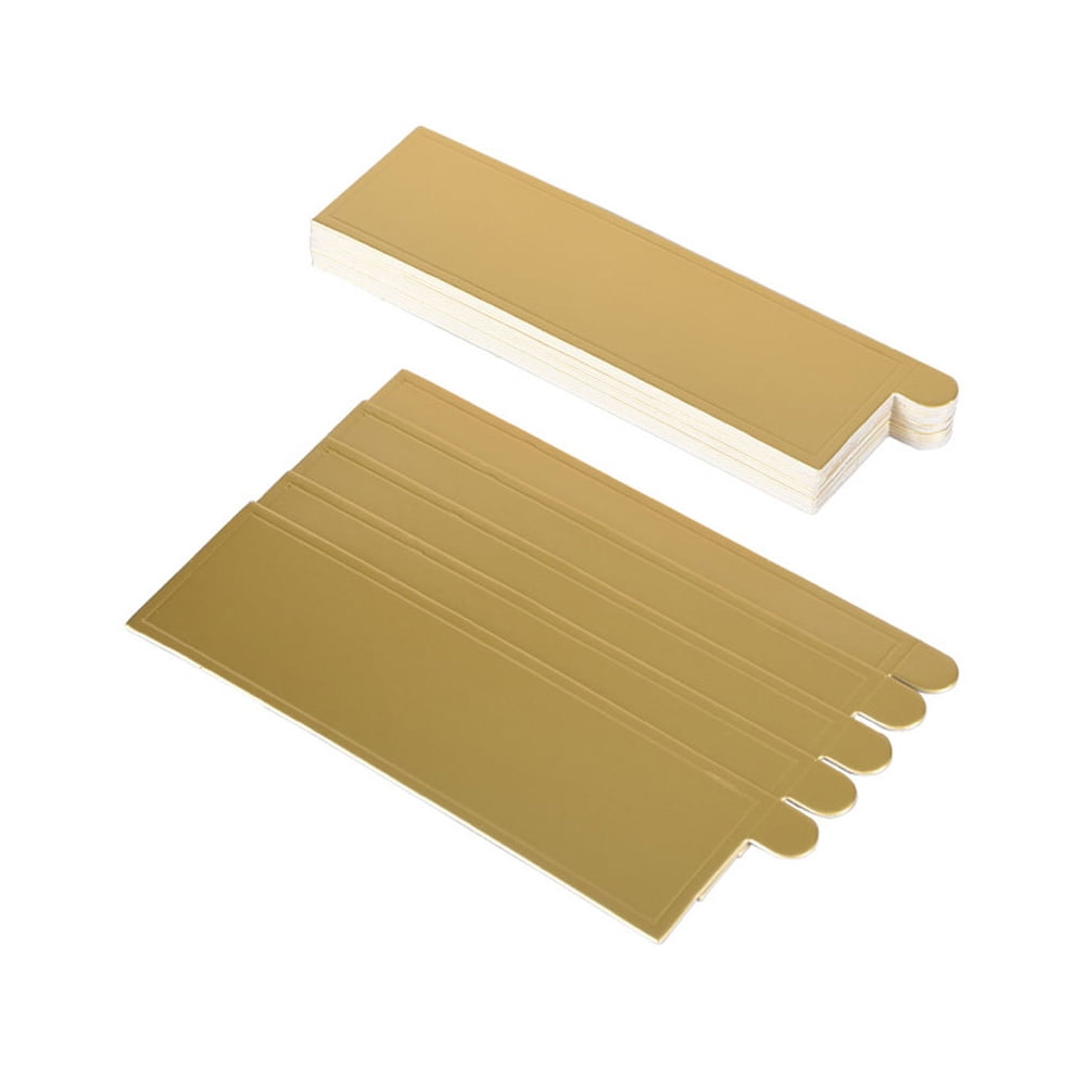 Worgeous 100Pcs Gold Rectangular Paper Cake Serving Trays with Mousse Bottom Plate Cardboard