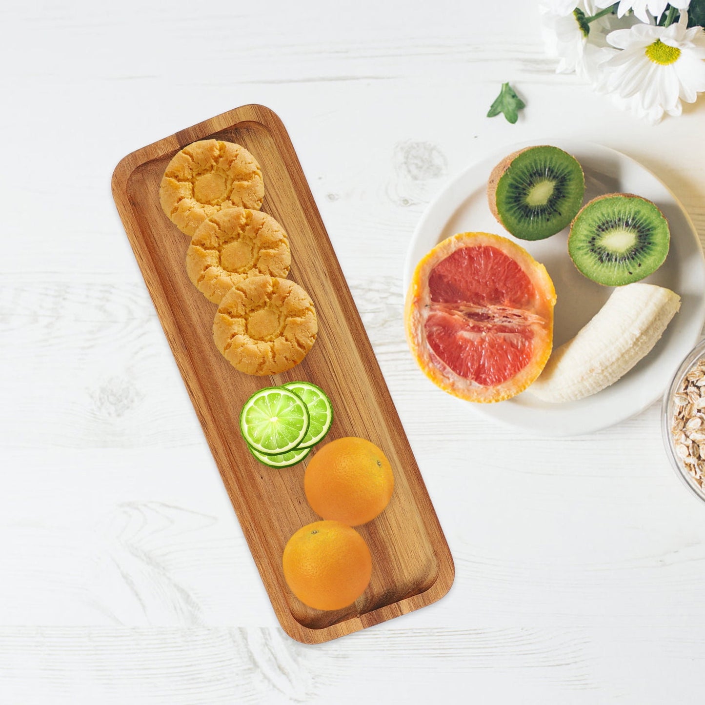 SWETRACE Food Serving Trays Wood Light Brown 1Pack