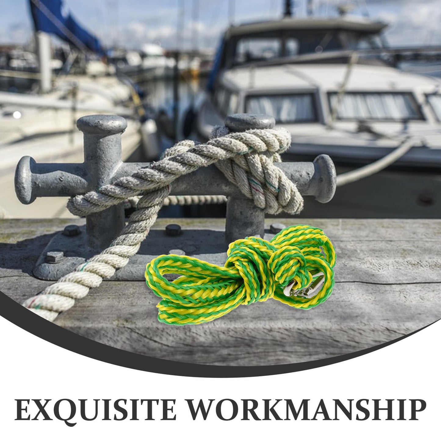 Worgeous Boat Ropes for Docking with Mooring Hooks on Both Ends Green