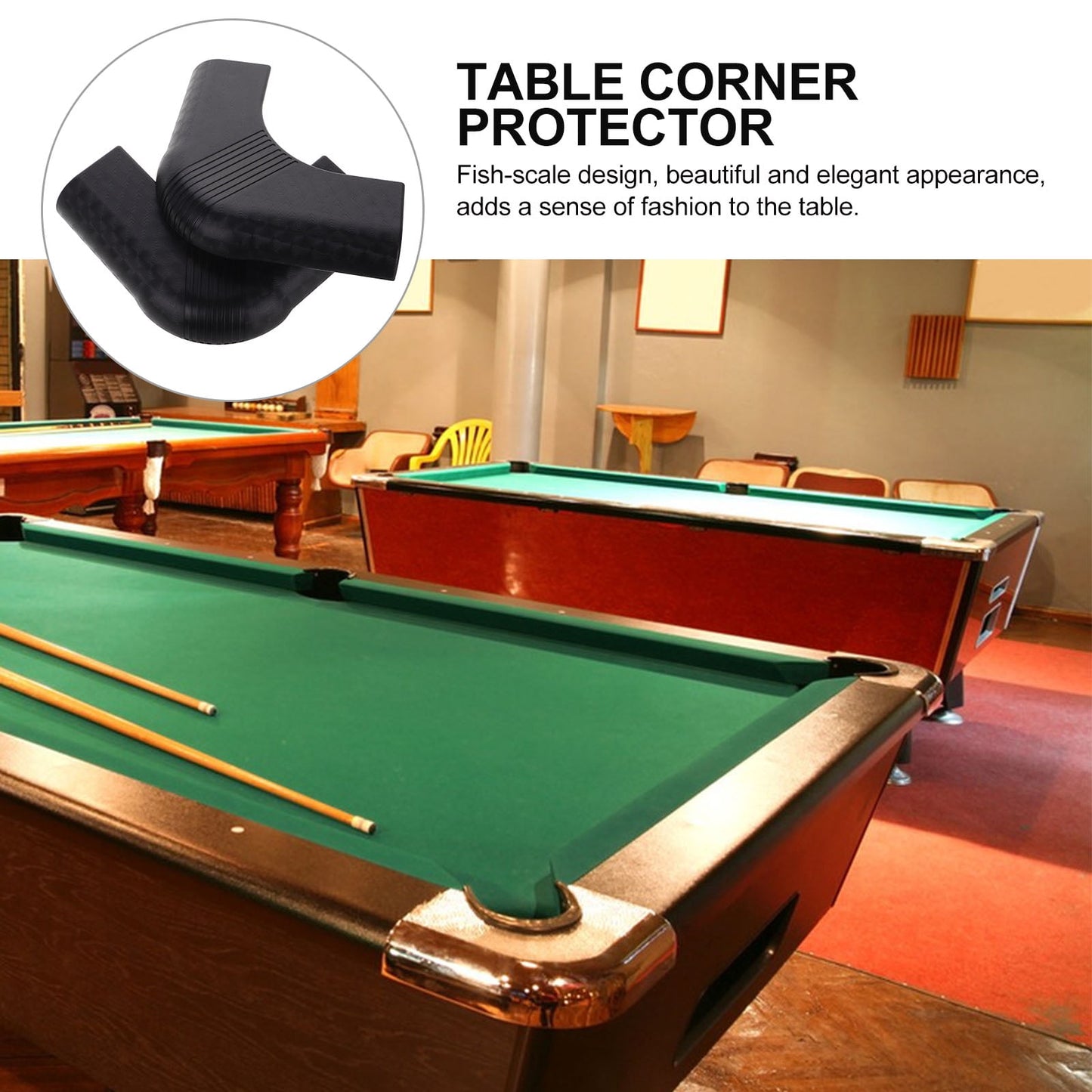 Worgeous 2 Pcs Pool Table Corner Protector Cover Billiard Guard Black