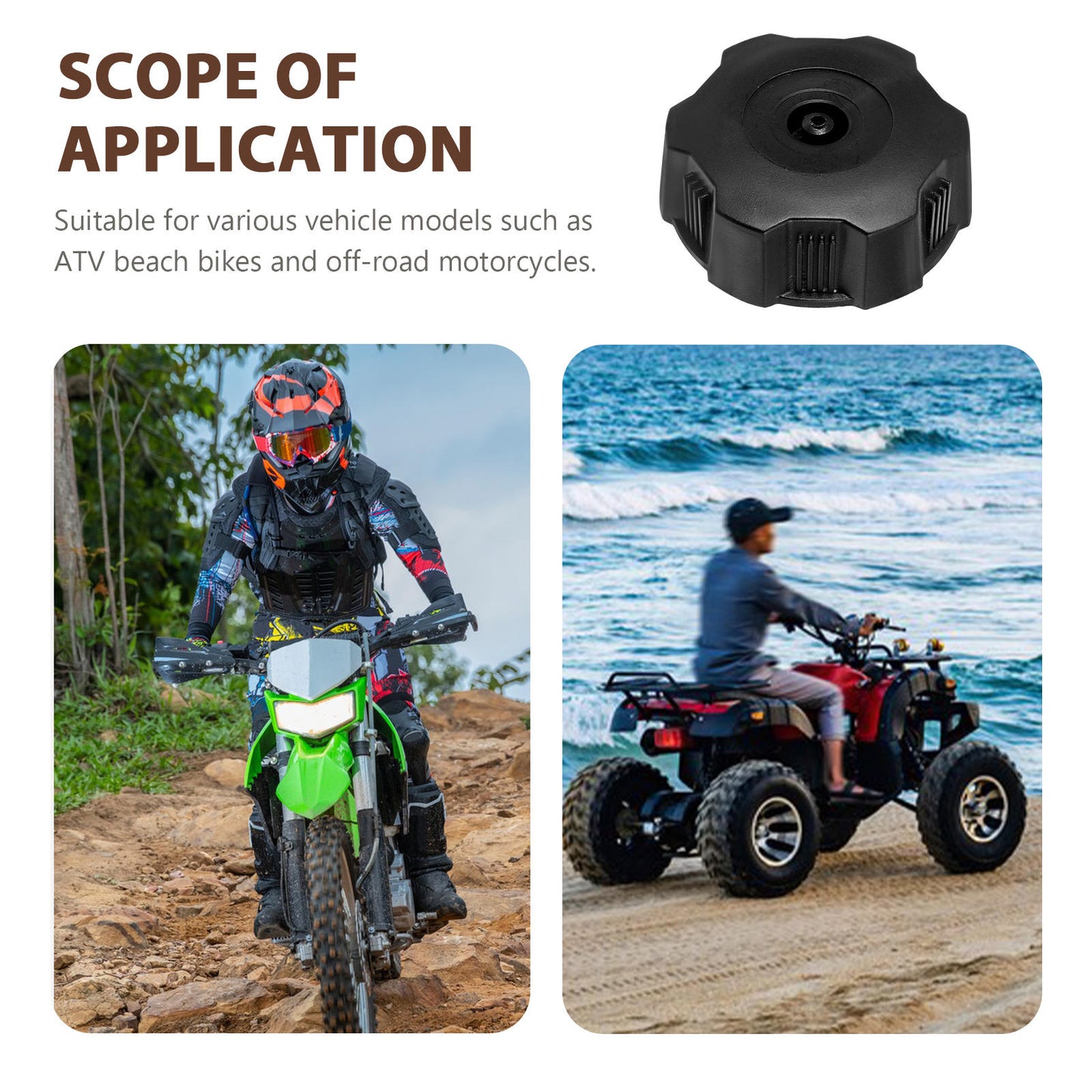 SWETRACE Universal Motorcycle Gas Tank Cap Black 1Pack 2.4X2.4X0.75In