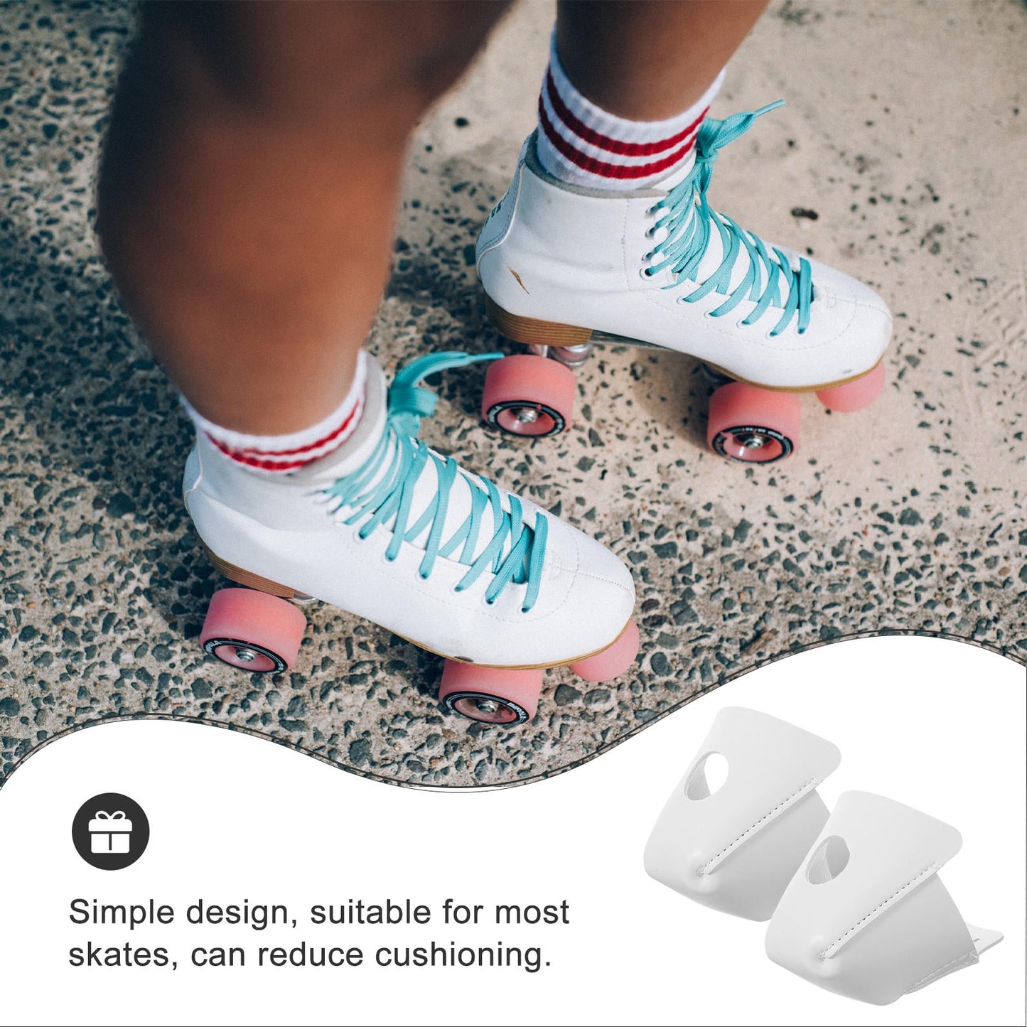 Worgeous Roller Skate Head Cover Guards Skates Toe Covers Protective White