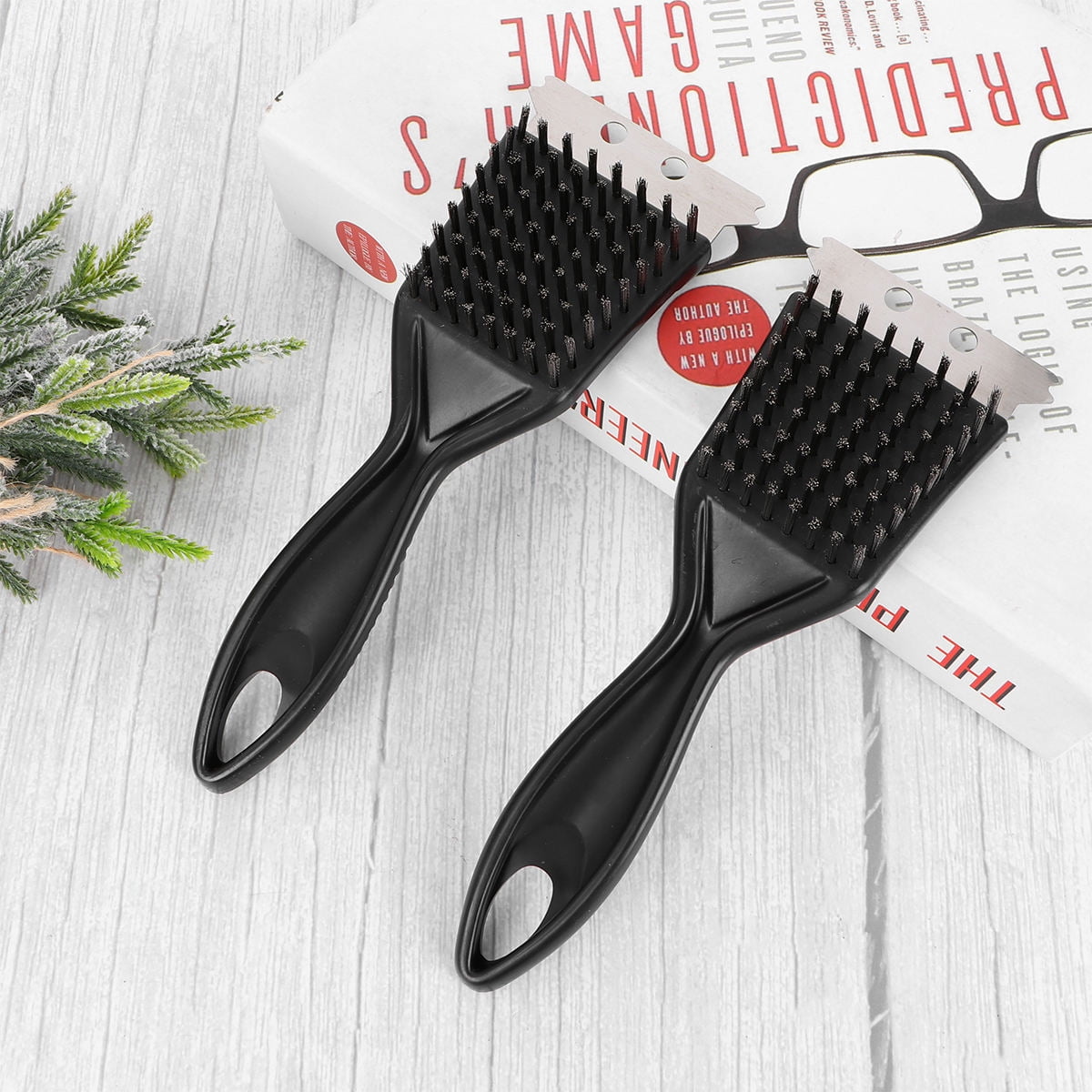 SWETRACE Barbecue Brushes PP 2Pcs 8.1x2.6x1.6in Grill Maintenance Barbecue