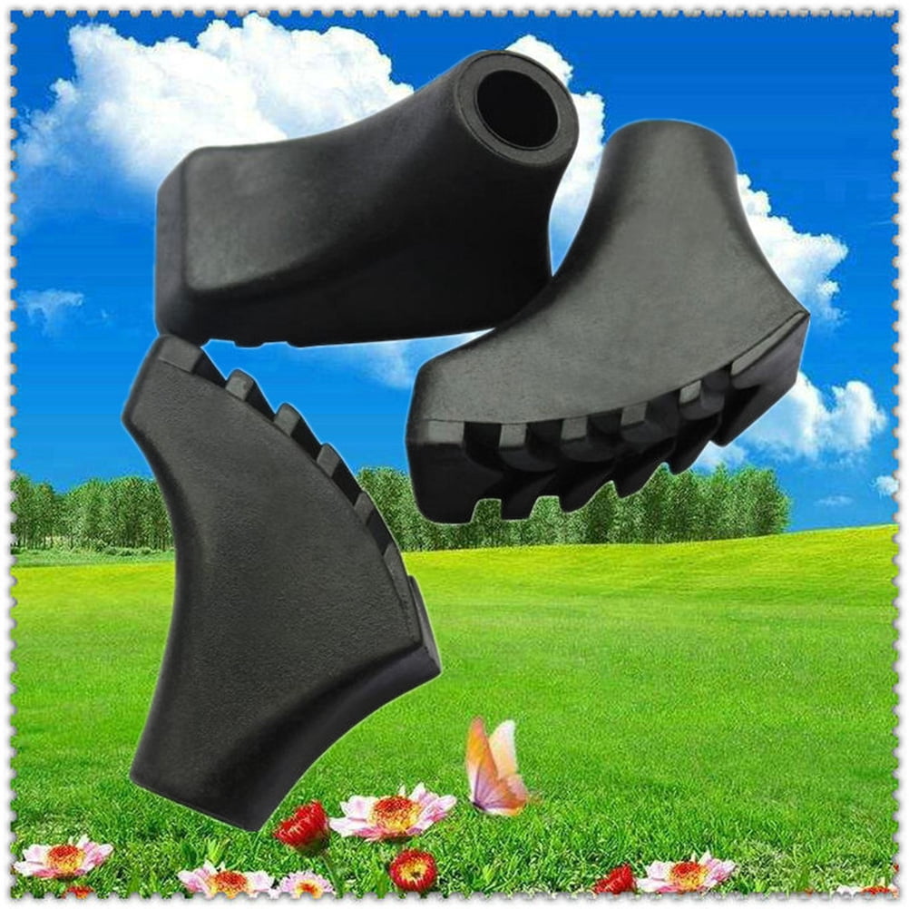 SWETRACE Trekking Pole Foot Cover Walking Pole Tips Black 10PCS 2.2x0.7in