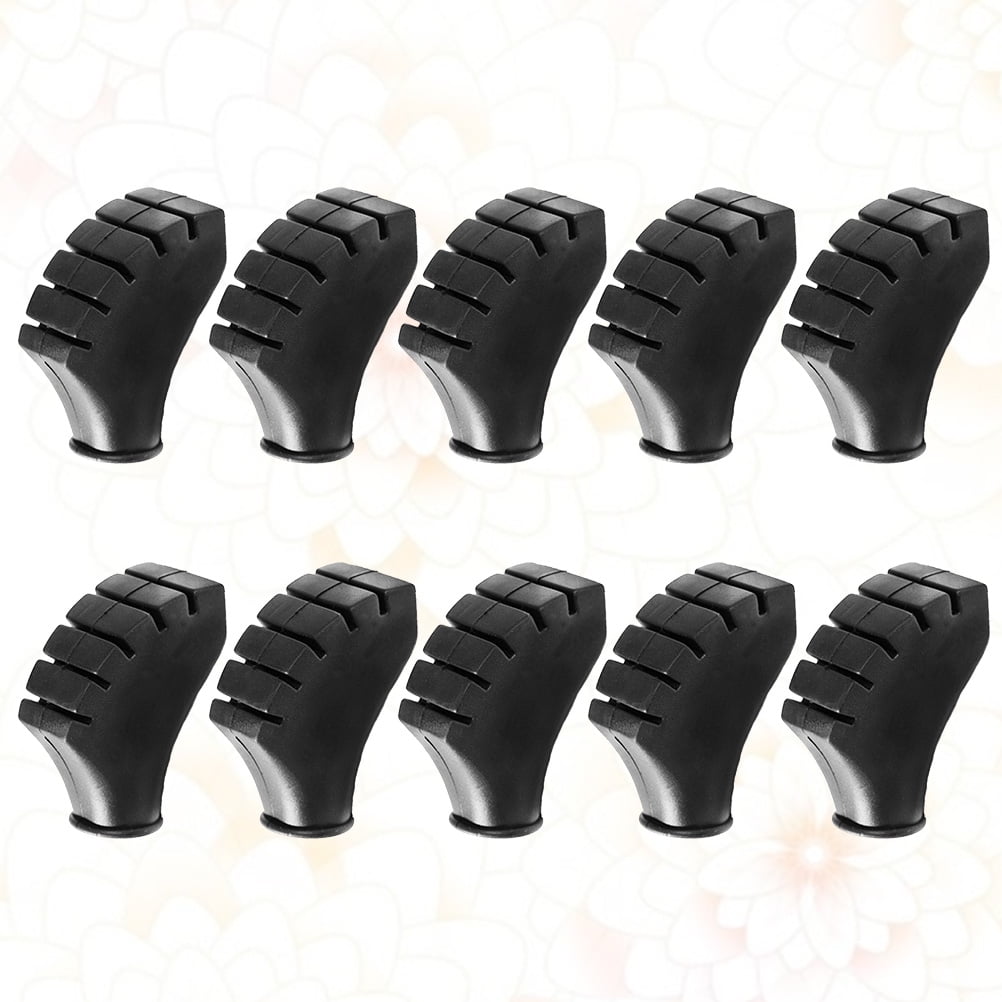 SWETRACE Trekking Pole Foot Cover Walking Pole Tips Black 10PCS 2.2x0.7in