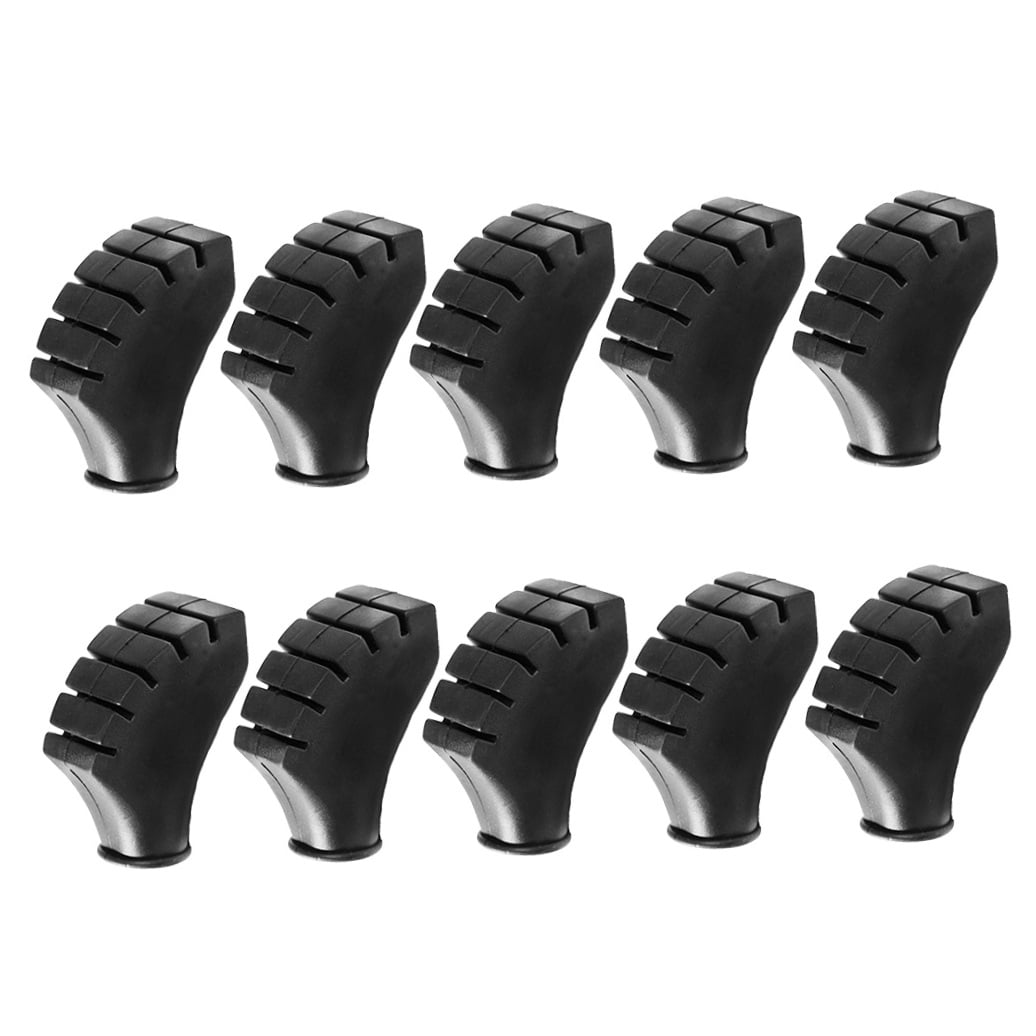 SWETRACE Trekking Pole Foot Cover Walking Pole Tips Black 10PCS 2.2x0.7in
