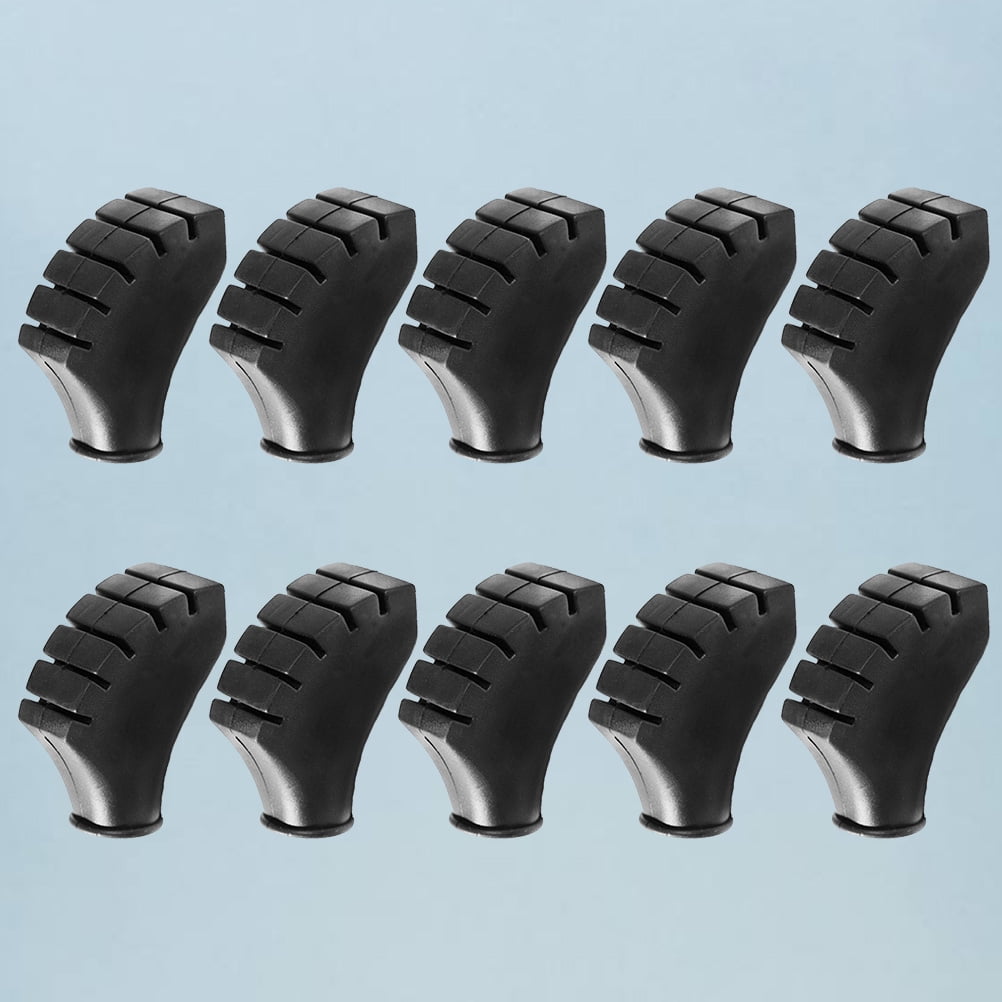SWETRACE Trekking Pole Foot Cover Walking Pole Tips Black 10PCS 2.2x0.7in