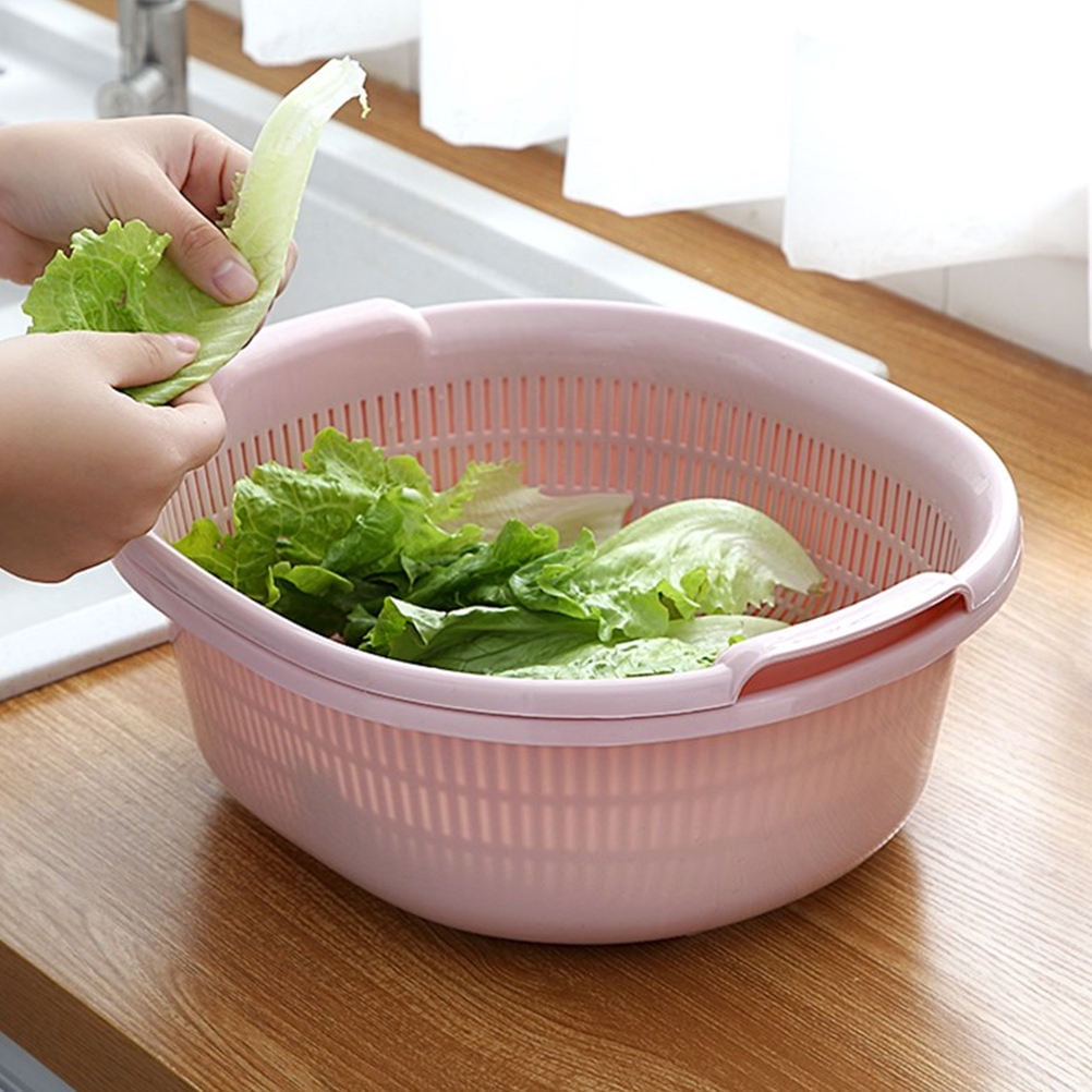 SWETRACE Kitchen Strainer Pink 1Pack 12.6x11.6x4.9in Food-Grade Plastic