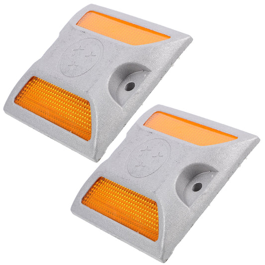 SWETRACE 2Pcs Driveway Reflectors Assorted Color Square Aluminum Road Markers Drivers 10.00X10.00X4.50CM