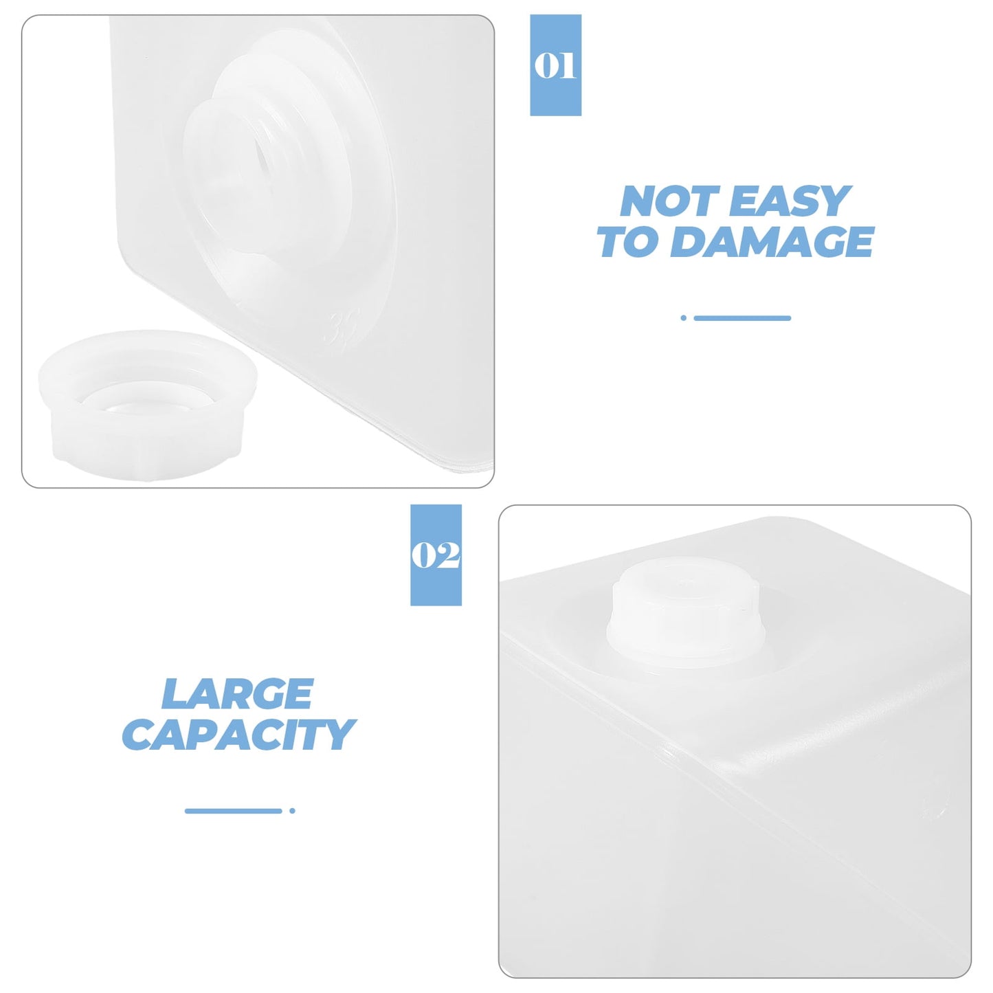 SWETRACE Collapsible Water Container with Lid Large Capacity Portable Transparent Plastic for Outdoor Use Camping and Hiking 5L