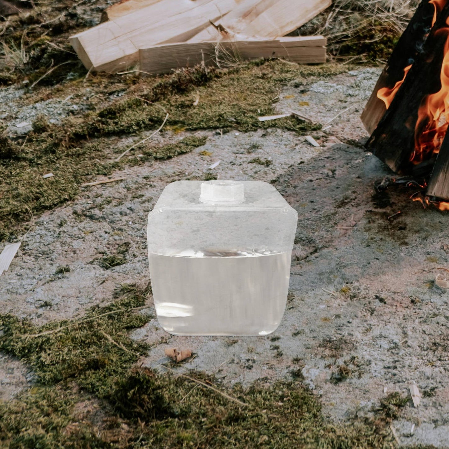 SWETRACE Collapsible Water Container with Lid Large Capacity Portable Transparent Plastic for Outdoor Use Camping and Hiking 5L