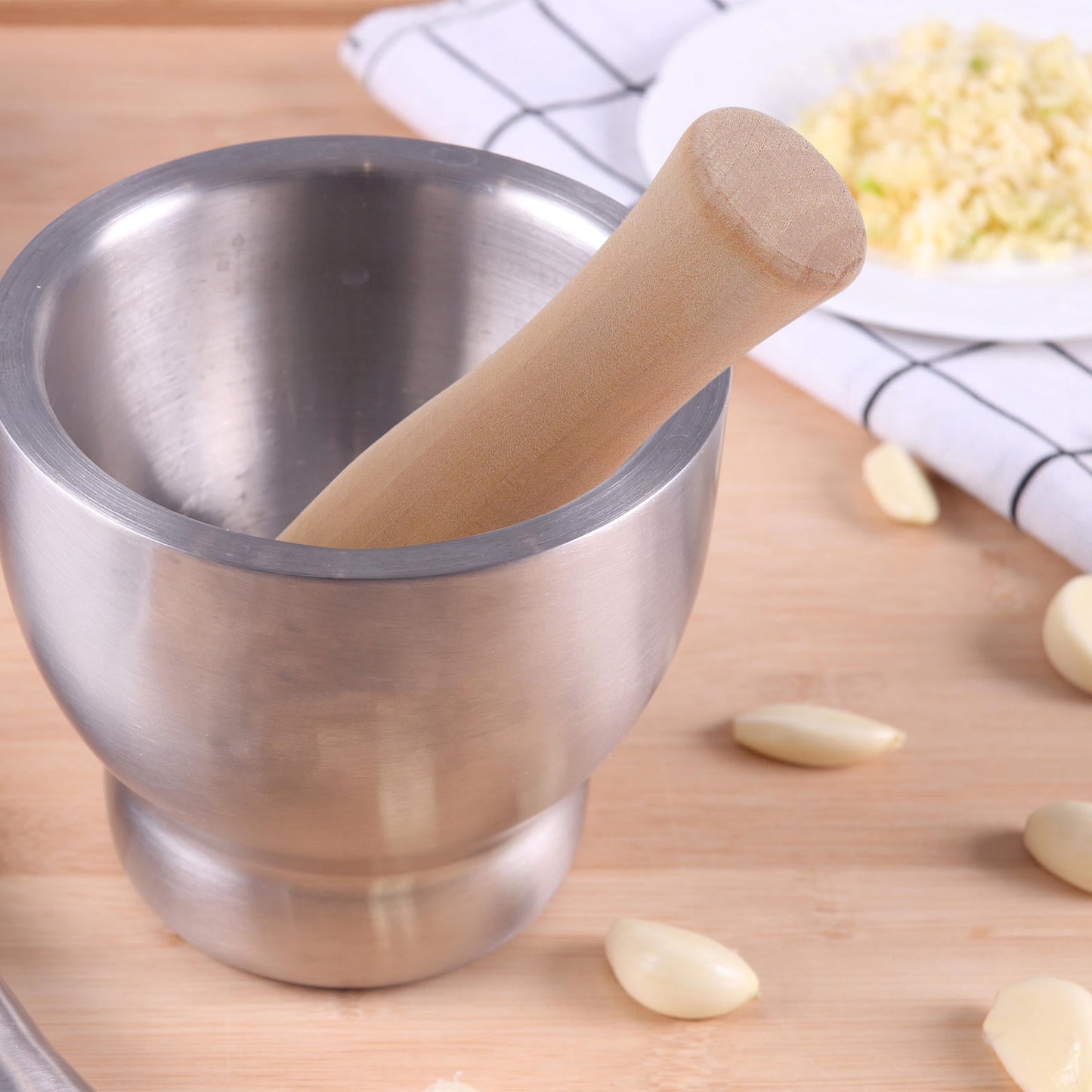 SWETRACE 2Pcs Wooden For Cooking And Garlic Mashing Home Cooks