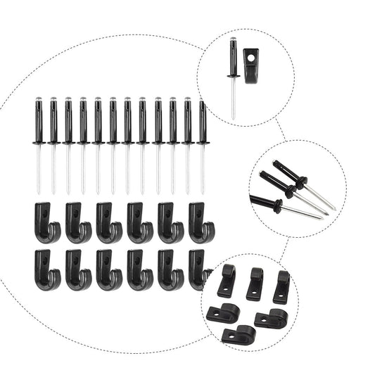 SWETRACE Kayak J Hooks with Rivits 12 x Rivets Lightweight Portable for Canoeing