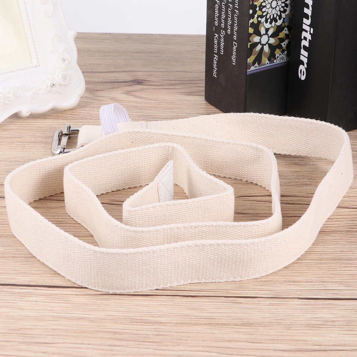 SWETRACE Stretch Straps 1Pc Portable Yoga Strap In White And Yellow For And Daily Exercise 47.2x1x0.1In