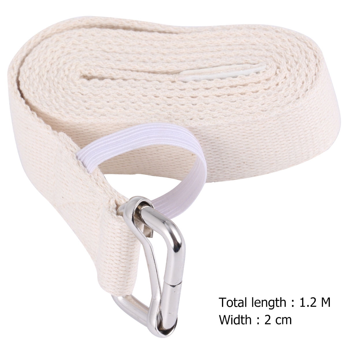SWETRACE Stretch Straps 1Pc Portable Yoga Strap In White And Yellow For And Daily Exercise 47.2x1x0.1In