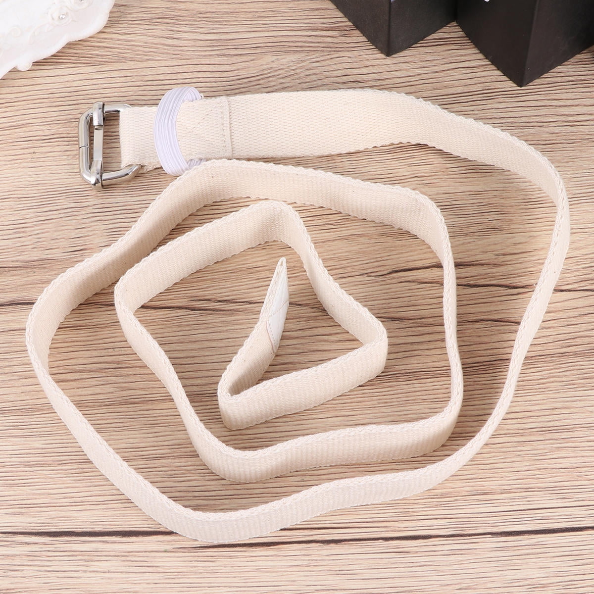 SWETRACE Stretch Straps 1Pc Portable Yoga Strap In White And Yellow For And Daily Exercise 47.2x1x0.1In