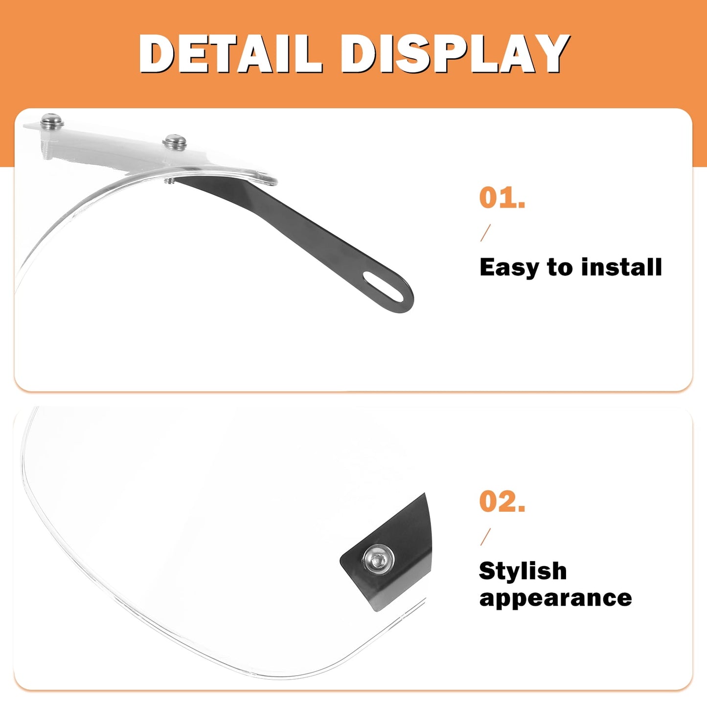 SWETRACE 1Pcs Scooter Windshield Universal Transparent Rectangular Abs For Outdoor Riding 10.2*8.9*0.4In