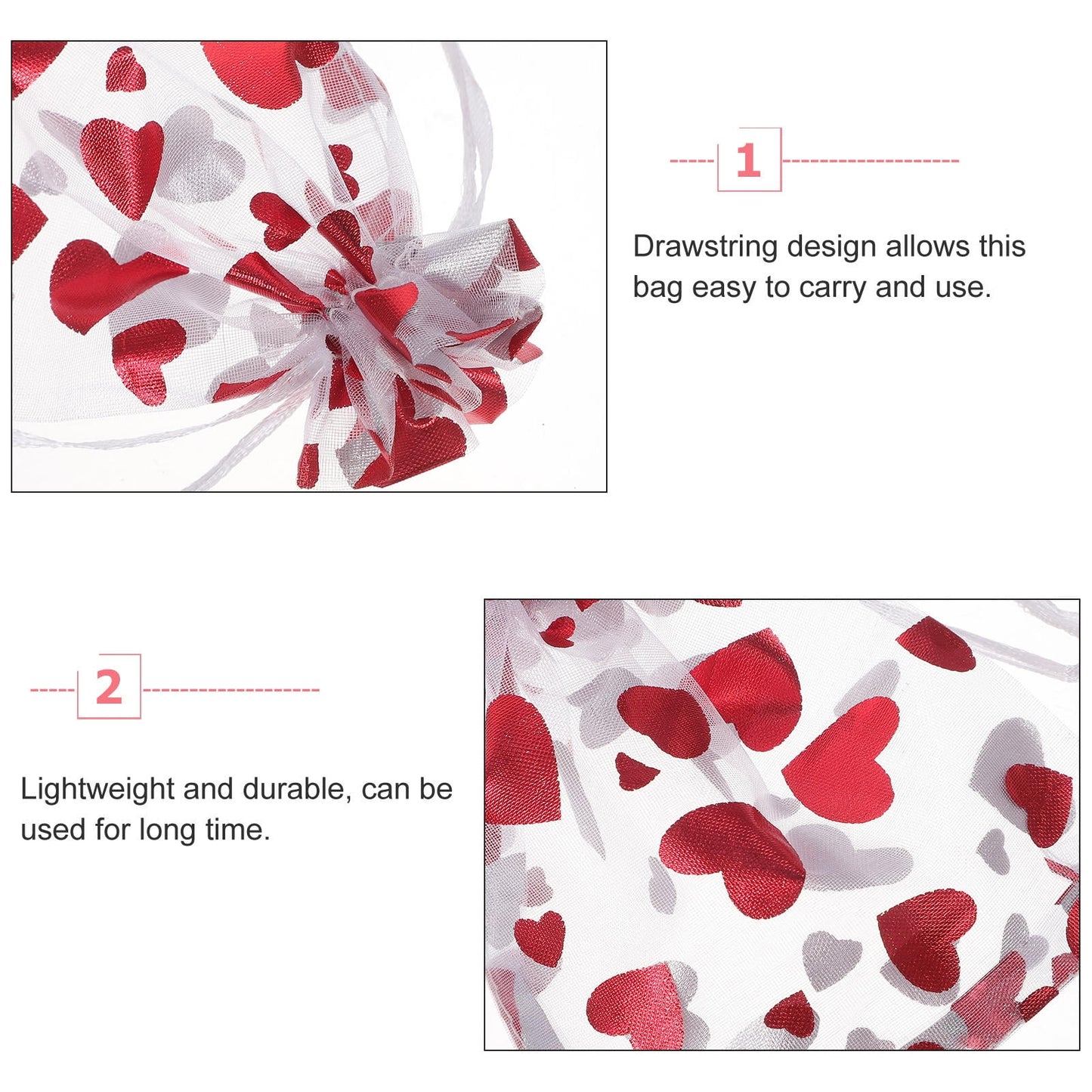 SWETRACE 25Pcs Small Goodie Bags for Valentine's Day and Wedding Treats