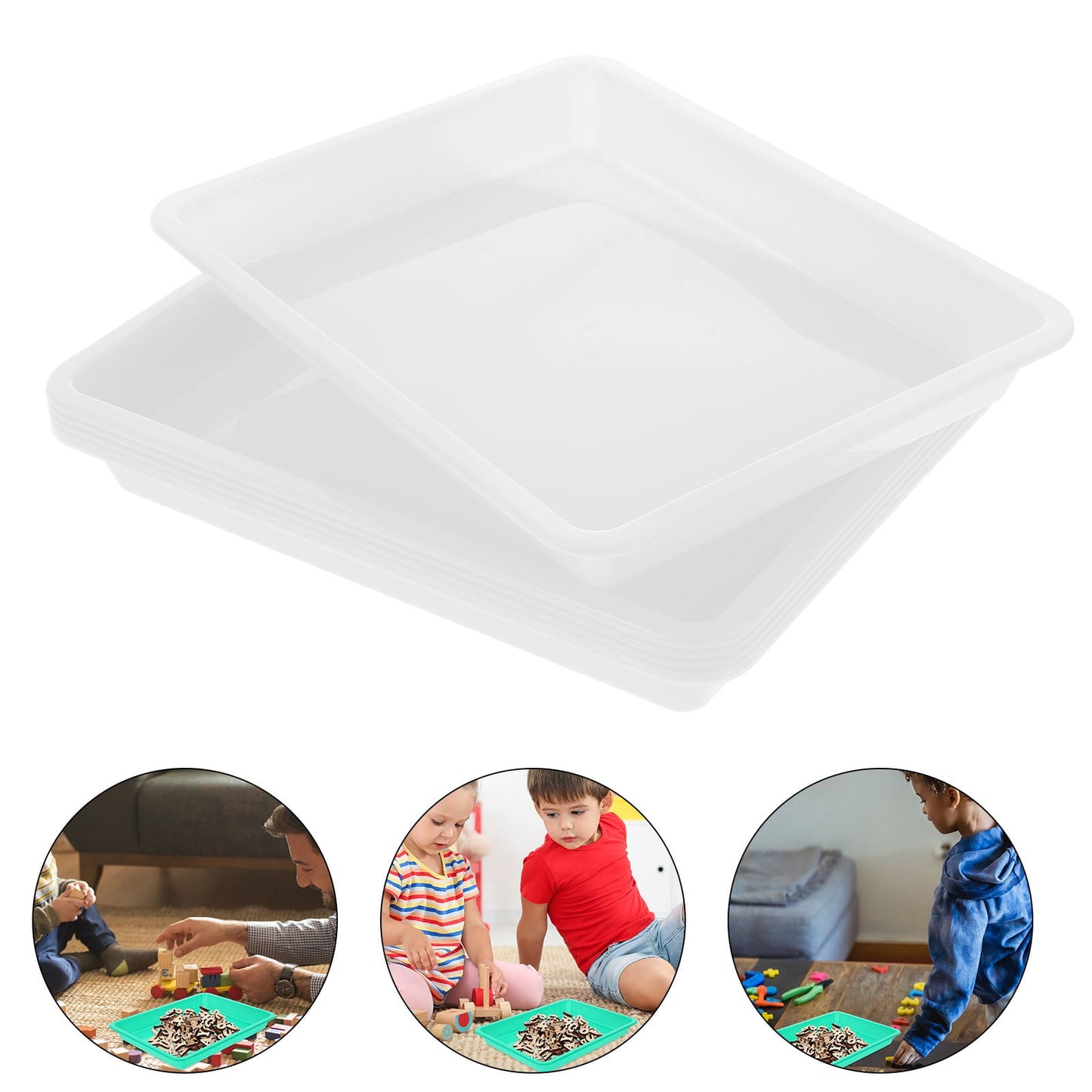 SWETRACE 6Pcs Puzzle Trays White Color For Building Blocks And Puzzles Toy Organization And Storage