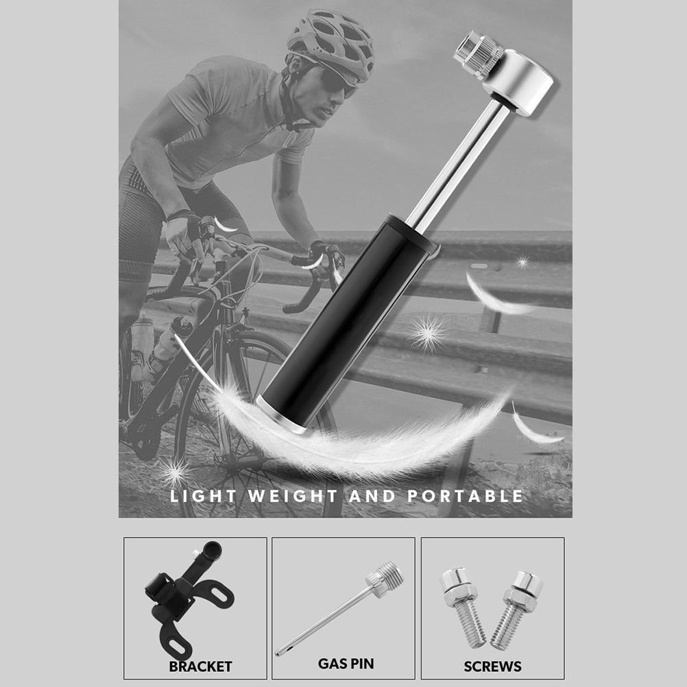 SWETRACE 1Set Black Mini Bicycle Air Pump Portable Design for Cycling and Outdoor Activities 4.7*2.9in