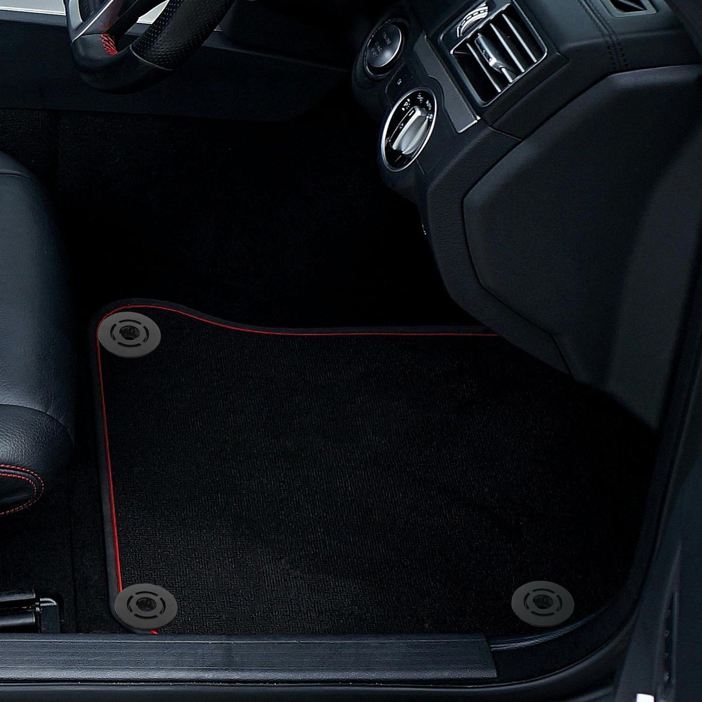 SWETRACE 4Pcs Car Accessories Floor Mat Clips Black Plastic Clips for Vehicle 1.57X1.57X0.28in