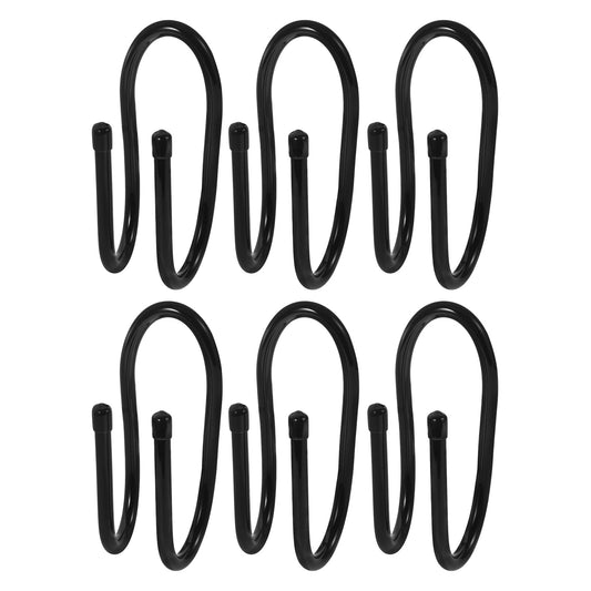 SWETRACE 6Pcs Sturdy Black Plastic Hooks for Pool Fence and Equipment 5.7x2.6x2.2in