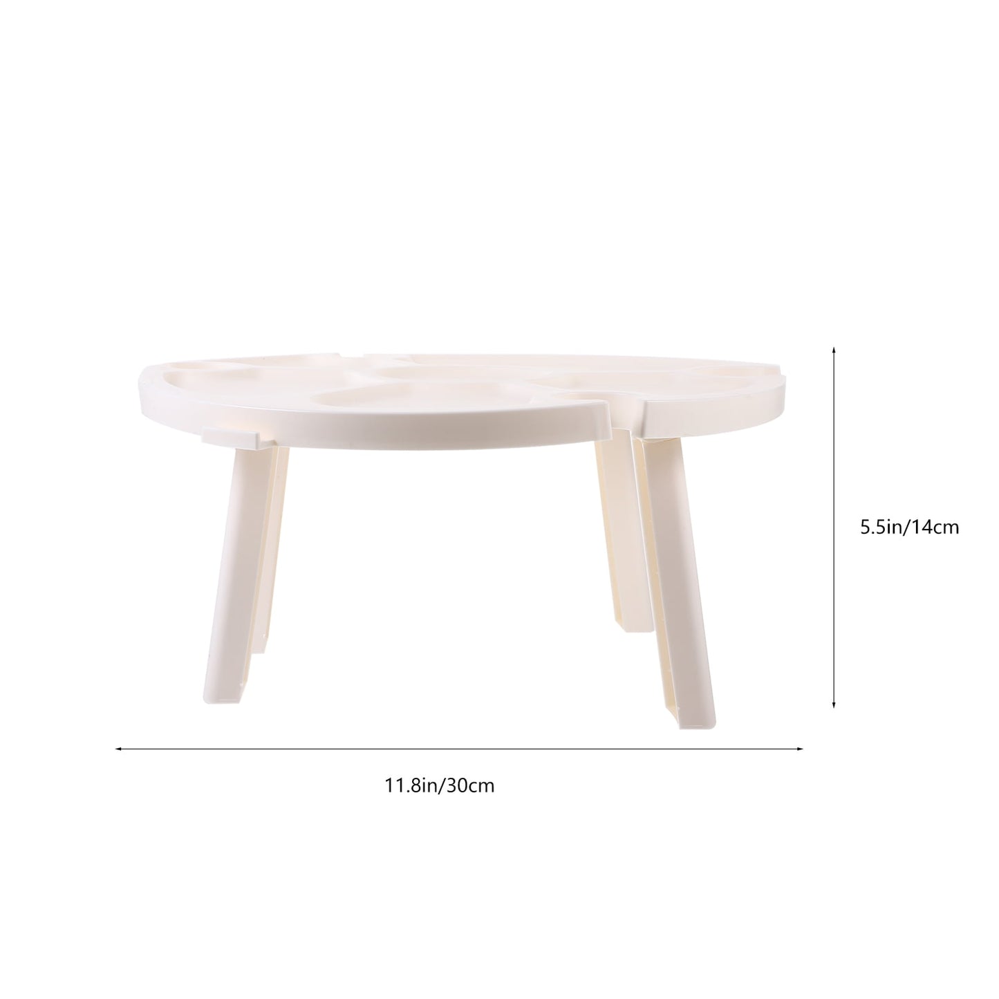 SWETRACE Small Outdoor Table Folding White Plastic 1Pcs 5.5X11.8X11.8in