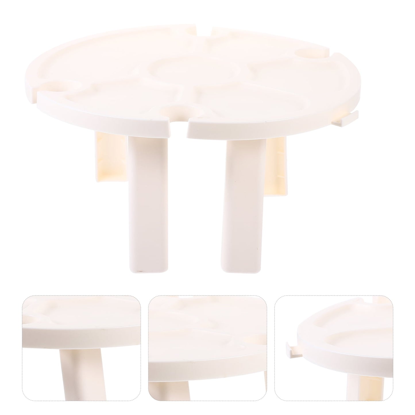 SWETRACE Small Outdoor Table Folding White Plastic 1Pcs 5.5X11.8X11.8in