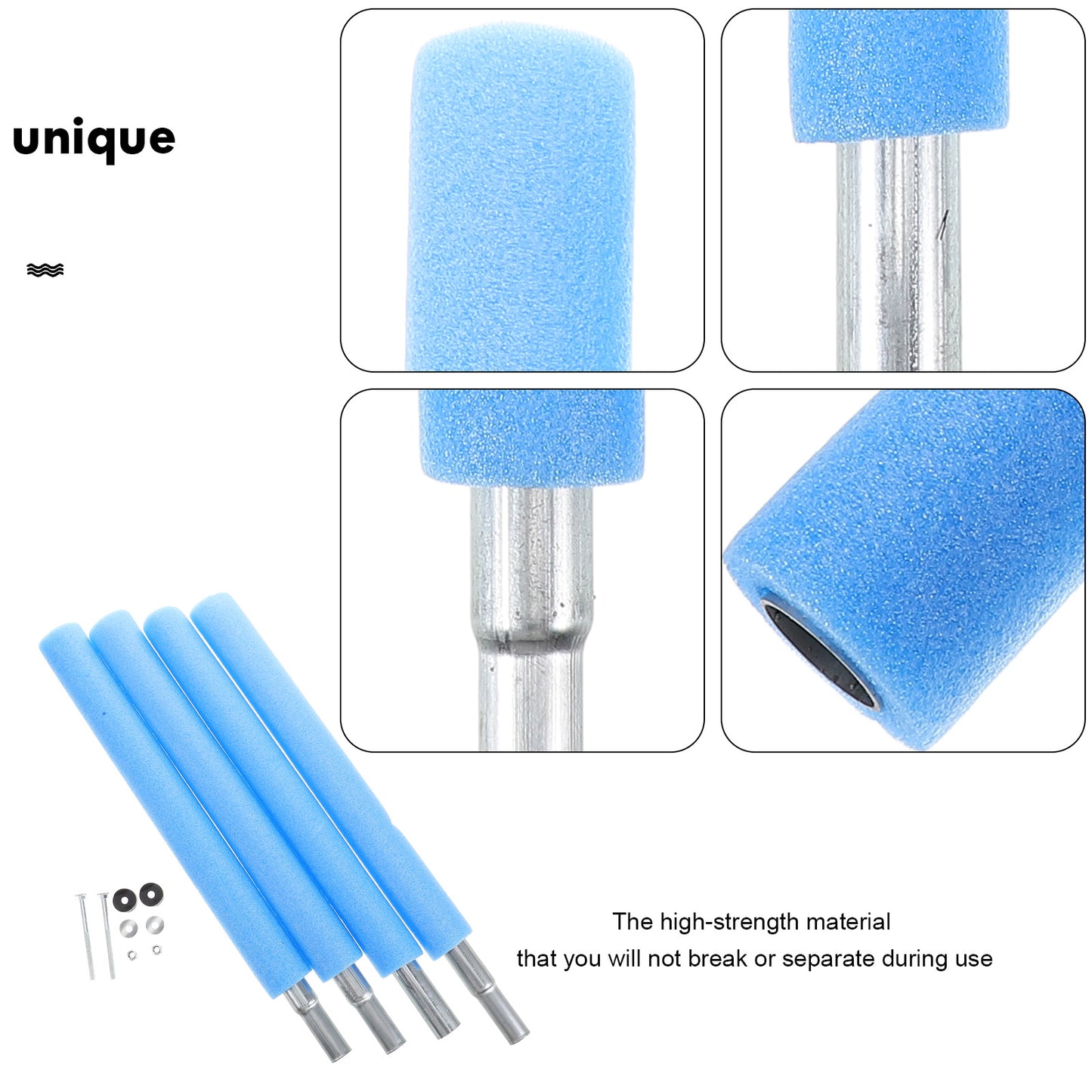 SWETRACE 4 Trampoline Poles Steel Foam Replacement Parts 1Set 19.06X1.57X1.57in