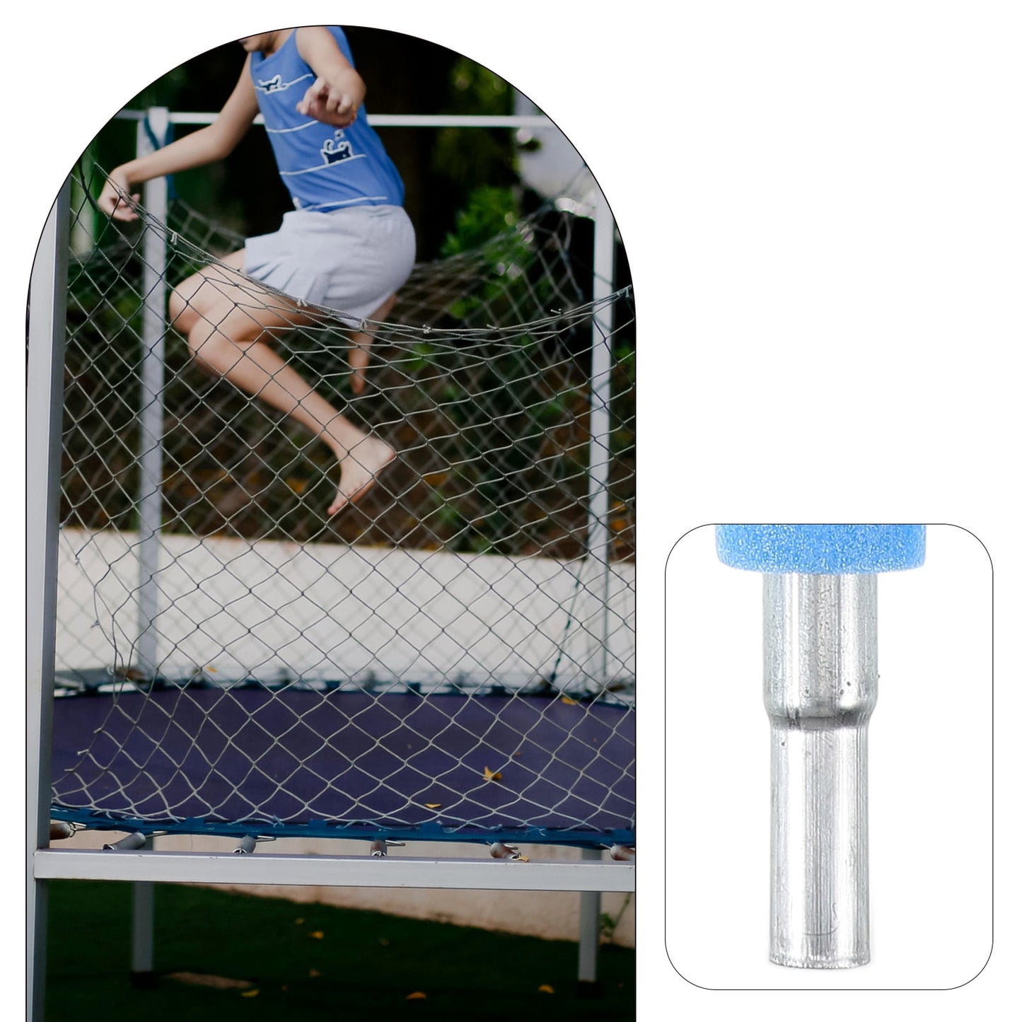 SWETRACE 4 Trampoline Poles Steel Foam Replacement Parts 1Set 19.06X1.57X1.57in