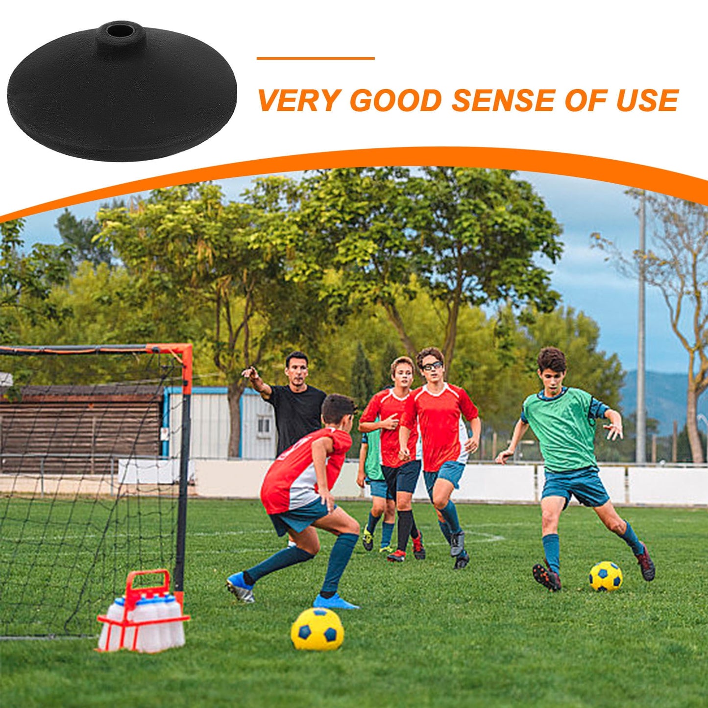 SWETRACE 1Set Soccer for Sports Practice Safety and Stability Black Color 8.5x8.5x2.2in