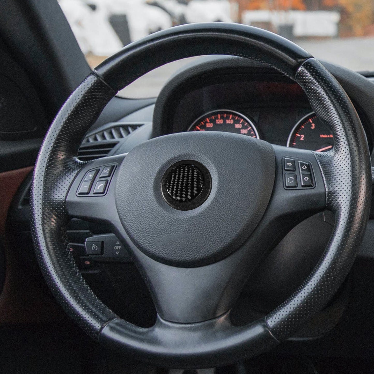 SWETRACE 1Pack Black Plastic Horn Button Cover for Car