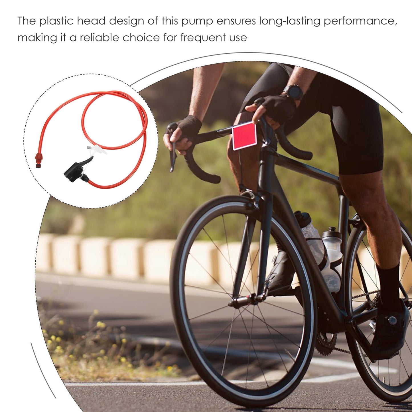 SWETRACE Bicycle Pump Hose Tpu Red 1Pcs 47.2X0.4X0.4In
