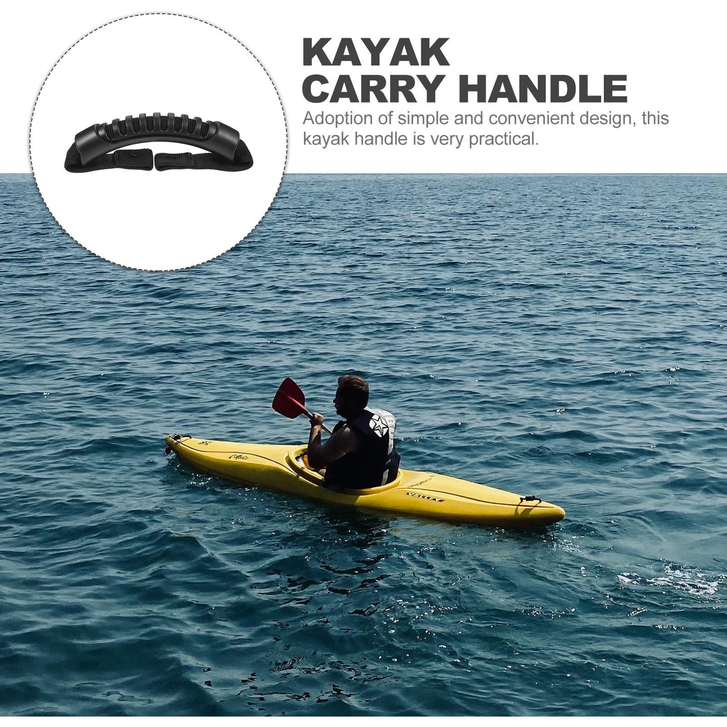SWETRACE 1Pcs Ergonomic Contour Black Rubber Kayak Handle for Inflatable Boat Outdoor Use