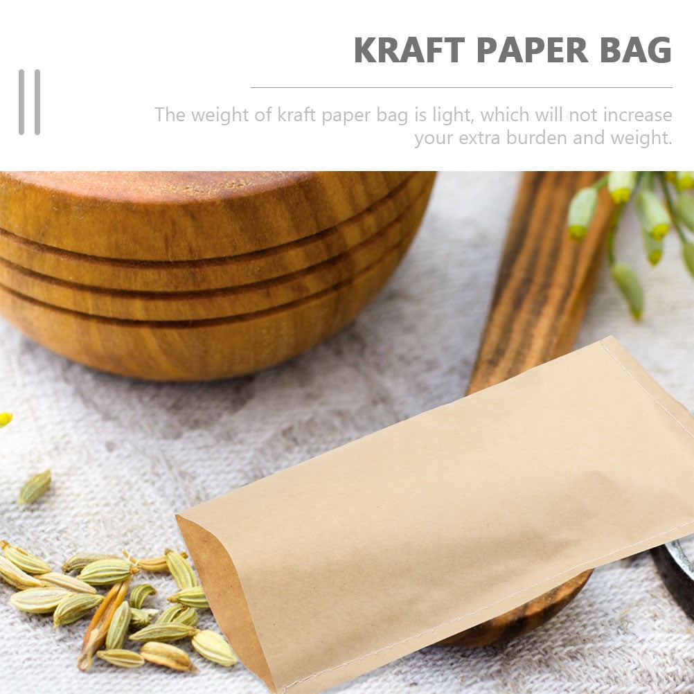 SWETRACE 100Pcs Light Yellow Rectangular Garden Paper Bags for Storage 5.1x3.5x0.04in