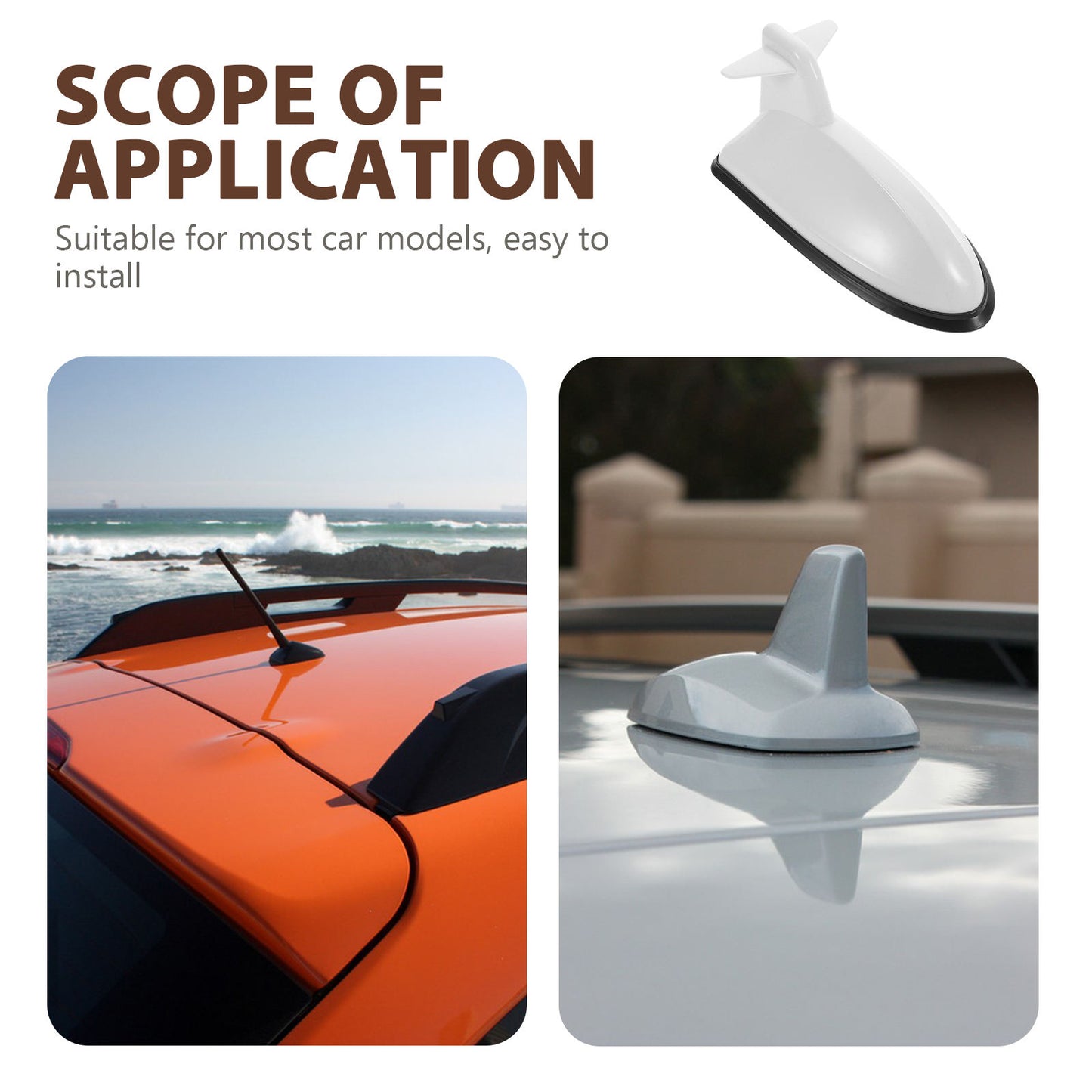 SWETRACE 1Pcs Car Antenna Top Cover White Plastic Car Roof Antenna for Car Owners Use