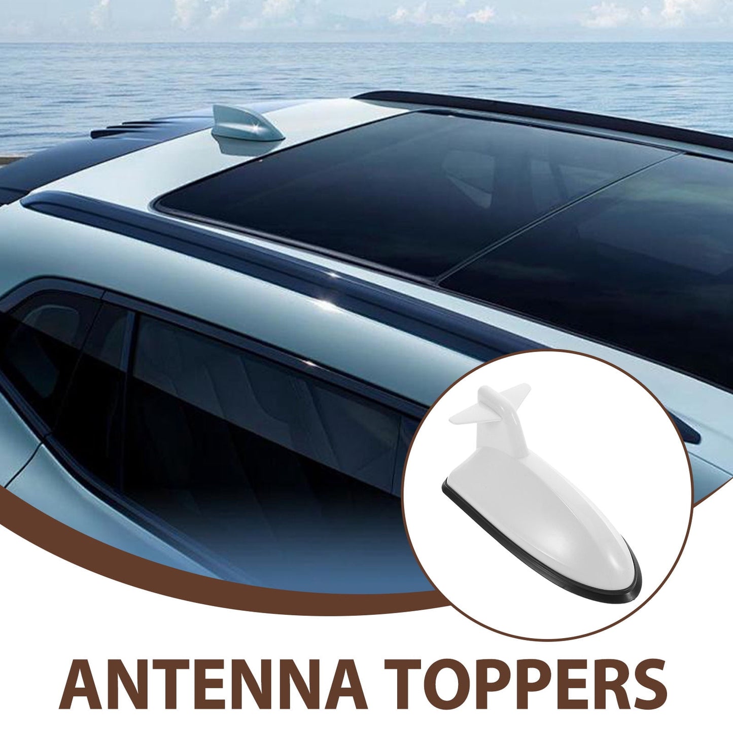 SWETRACE 1Pcs Car Antenna Top Cover White Plastic Car Roof Antenna for Car Owners Use