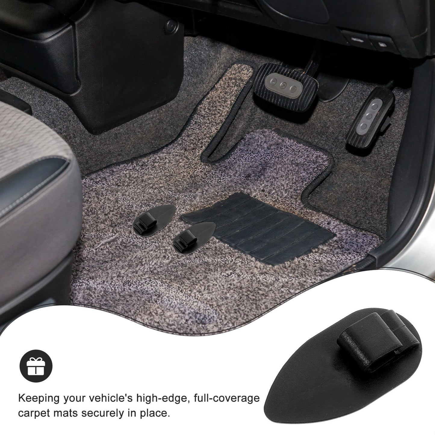 SWETRACE 10Pcs Car Floor Mat Clips Black Plastic for Vehicle Supply and Safety
