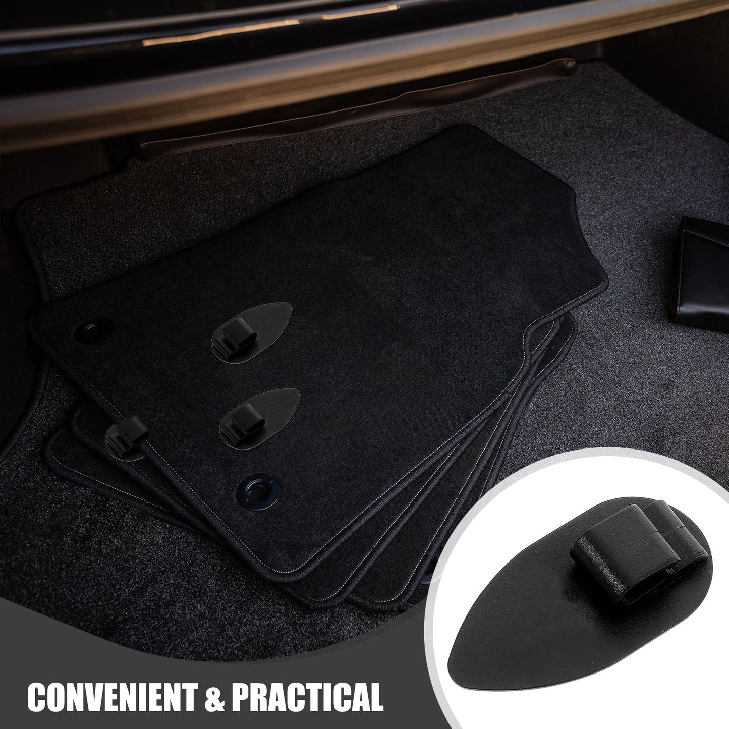 SWETRACE 10Pcs Car Floor Mat Clips Black Plastic for Vehicle Supply and Safety