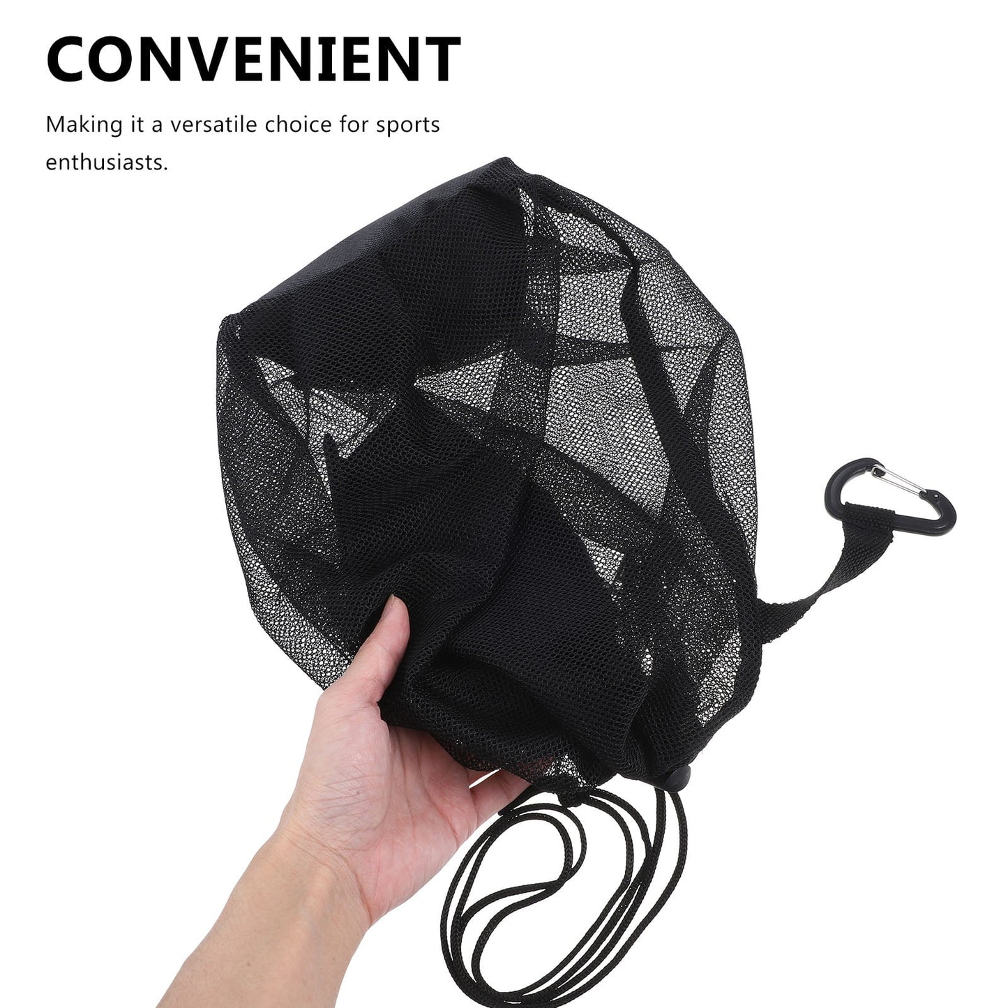 SWETRACE Black Ball Bag for Sports Enthusiasts Beach 1Pcs 12X9.6X9.6In