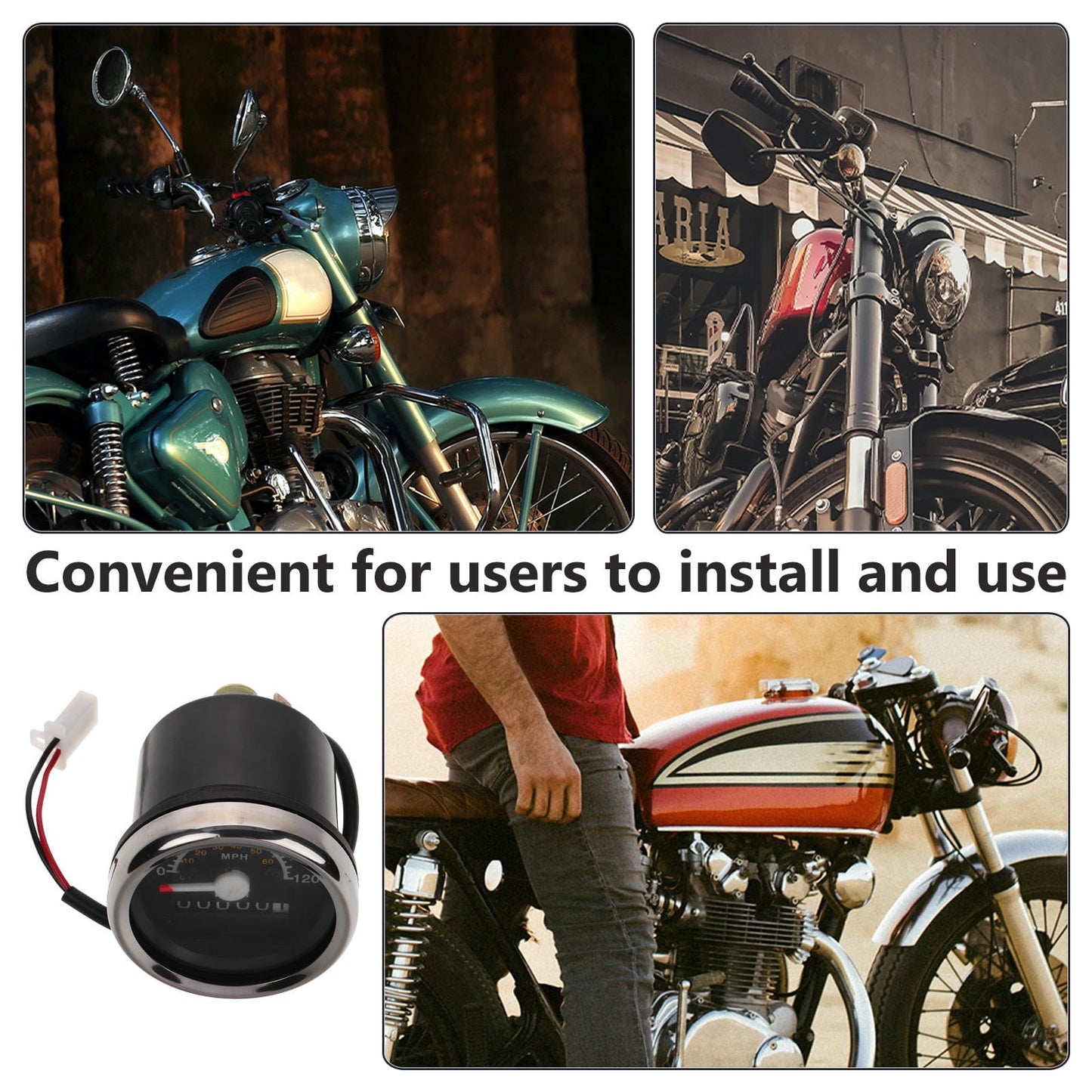 SWETRACE Motorcycle Meter Speedometer 1Pack with Dual Scale Display and High Precision Measurement 11.6x2.4x2.4in