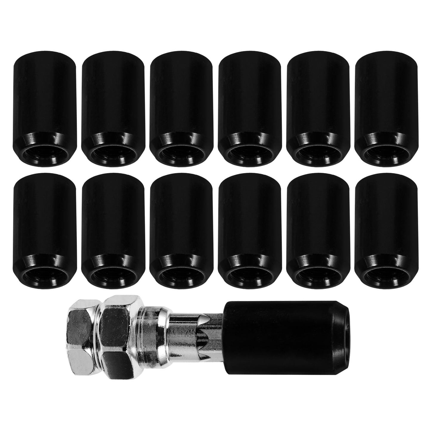 SWETRACE 16X Lug Nuts Black Aluminium Alloy Car Wheel Nut Covers Daily Use