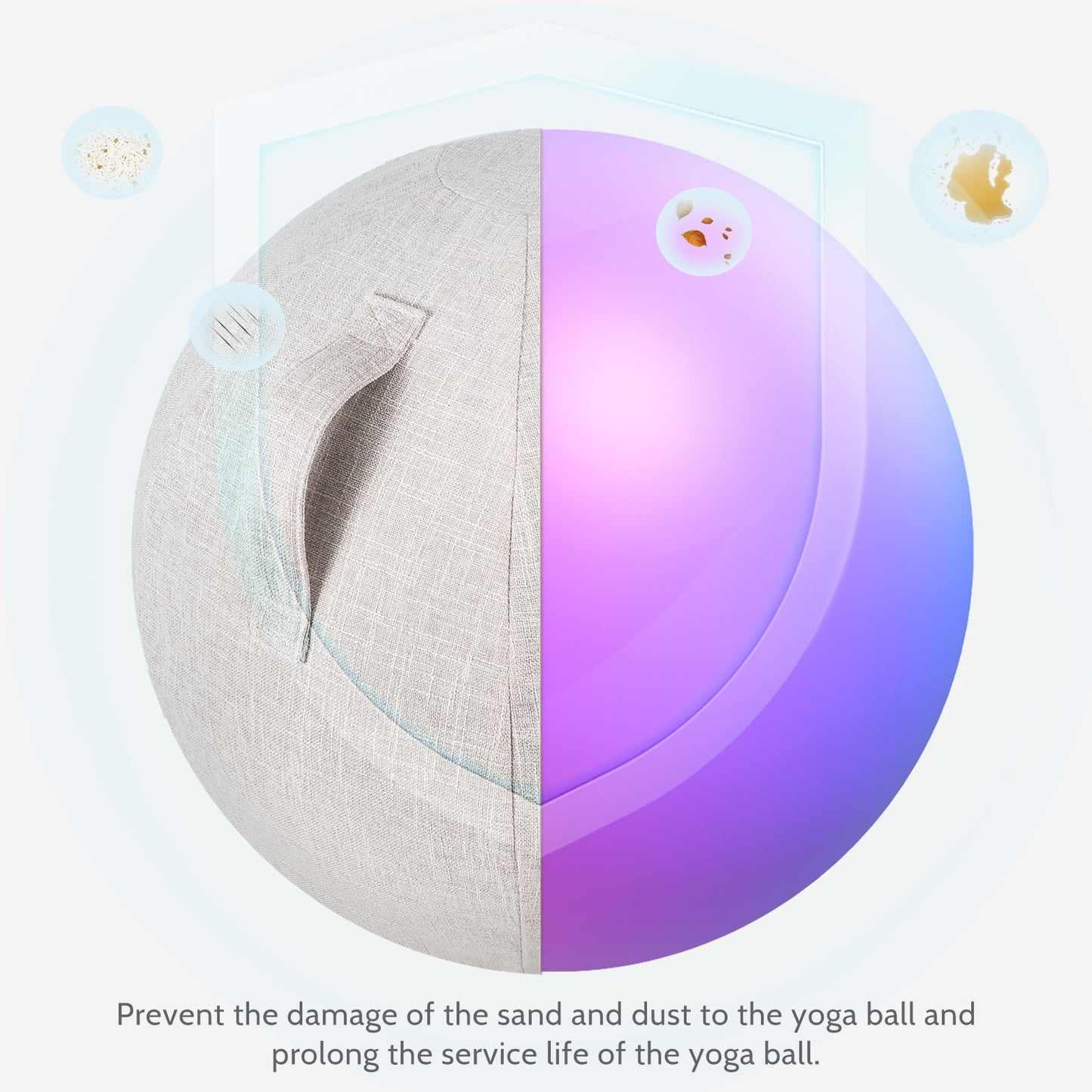 SWETRACE 1Pack Thick Yoga Ball Cover in Cotton for Gym and Yoga Practice Accessories