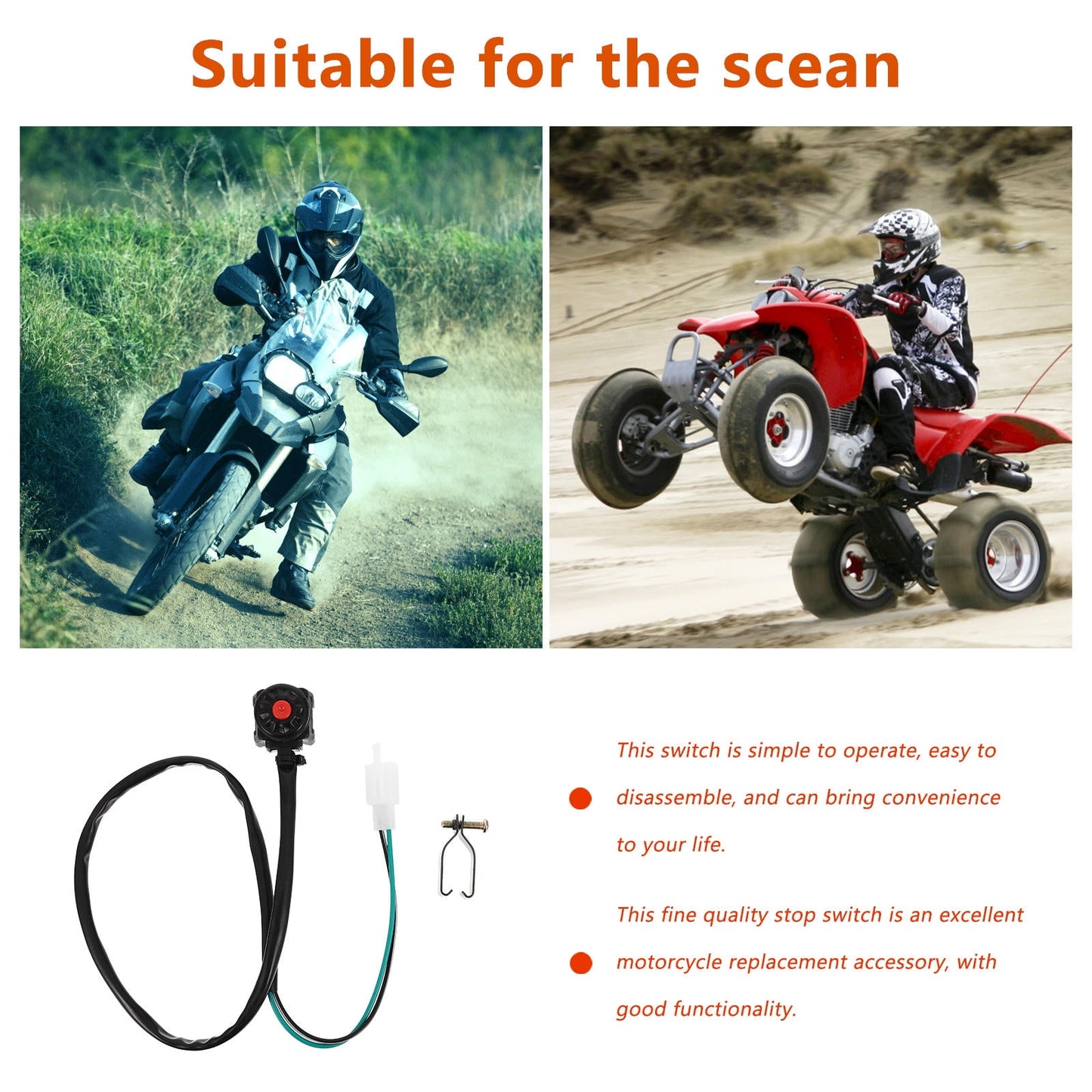 SWETRACE 1Pcs Motorcycle Kill Switch Ignition Start Function Handlebar Joint Button for ATV Use
