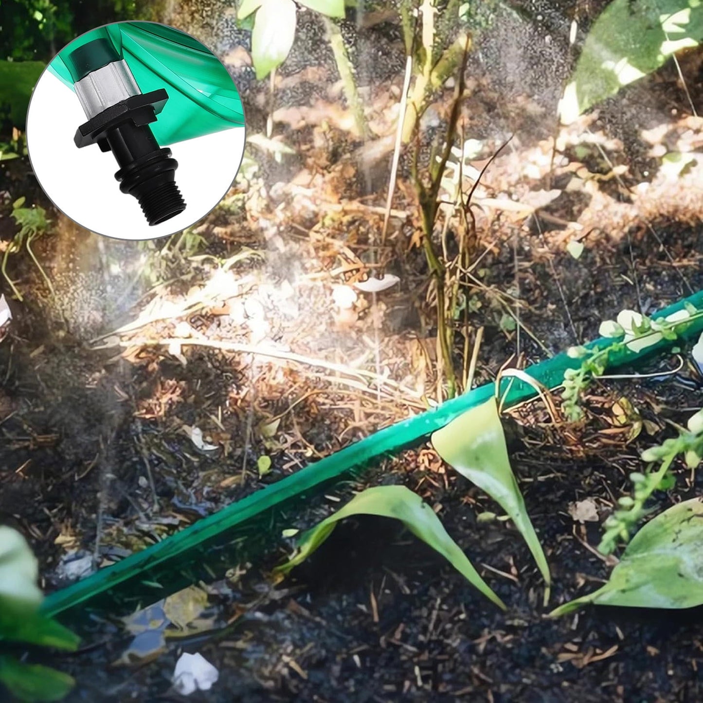 SWETRACE Hose With Holes Flat Soaker Hose Sprinkler Green PVC 1Pcs for Outdoor Irrigation