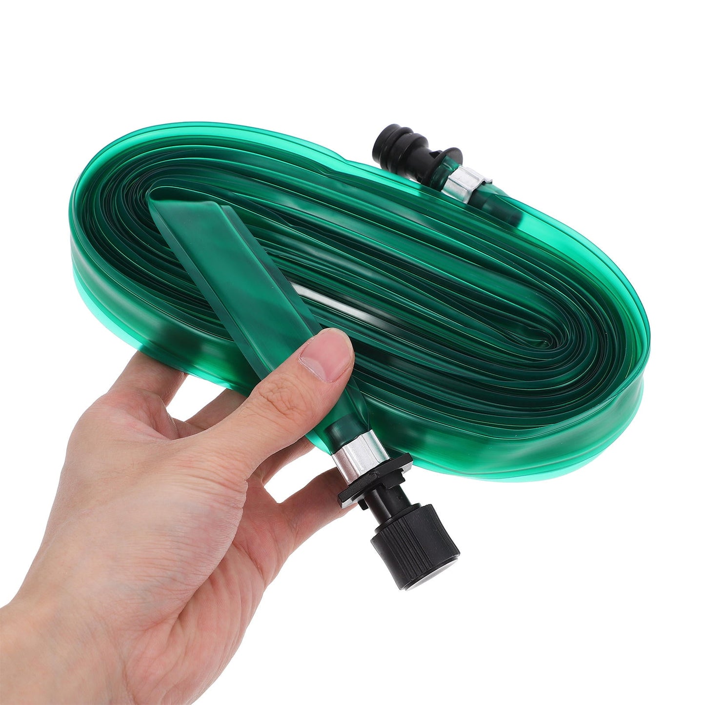 SWETRACE Hose With Holes Flat Soaker Hose Sprinkler Green PVC 1Pcs for Outdoor Irrigation