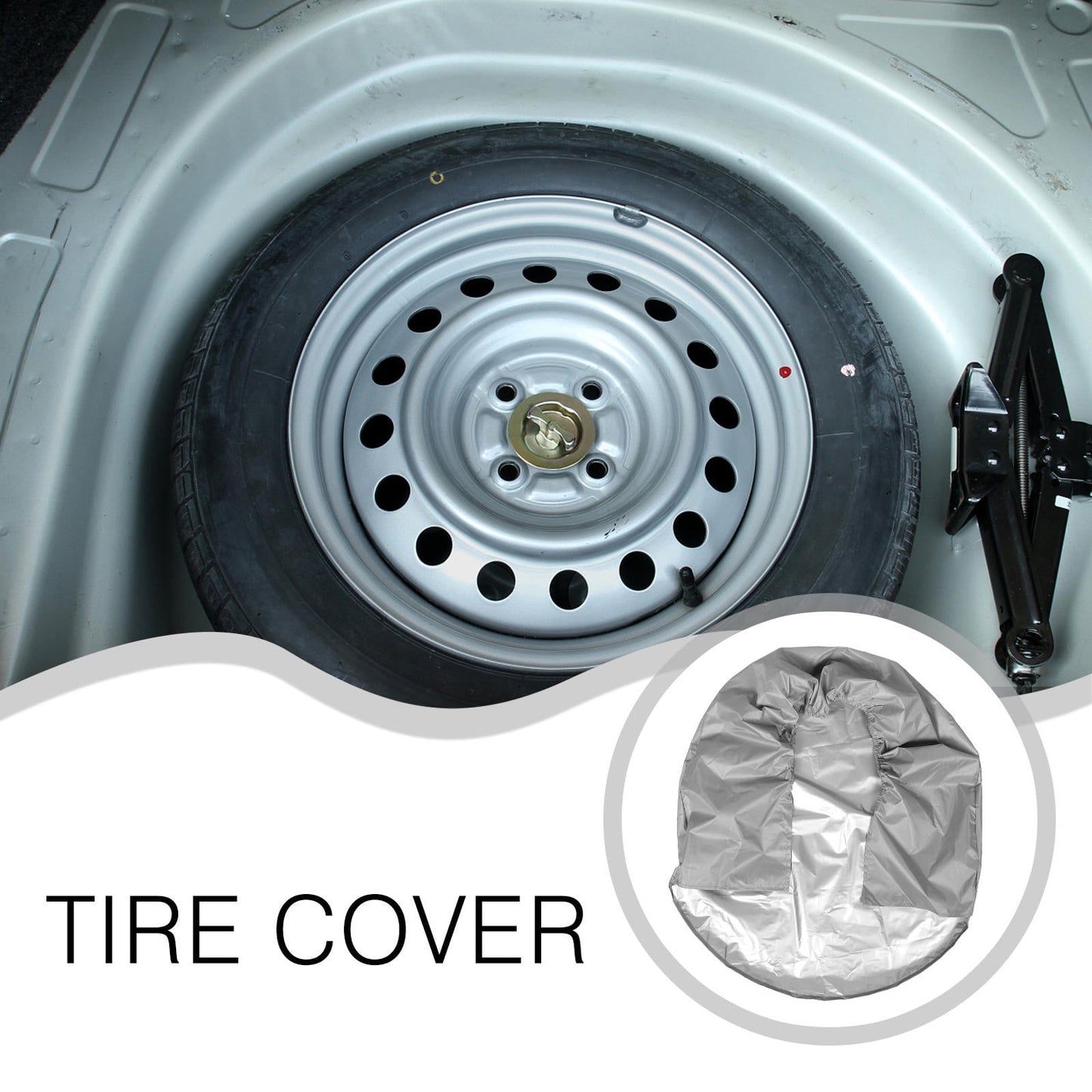 SWETRACE 1Pcs RV Spare Tire Cover in Grey Coated Polyester Prevents Cracking and Extends Lifespan