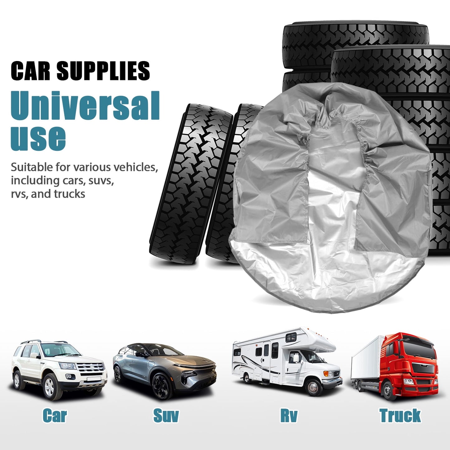 SWETRACE 1Pcs RV Spare Tire Cover in Grey Coated Polyester Prevents Cracking and Extends Lifespan